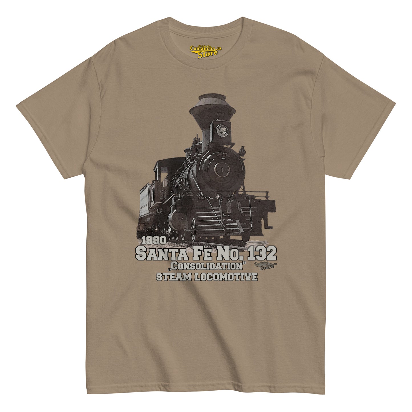 Santa Fe No 132 steam locomotive t-shirt