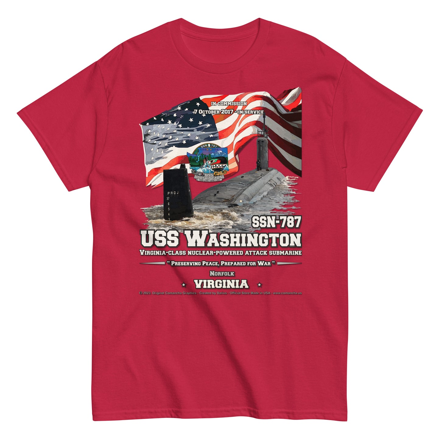 USS WASHINGTON SSN-787 Submarine T-shirt