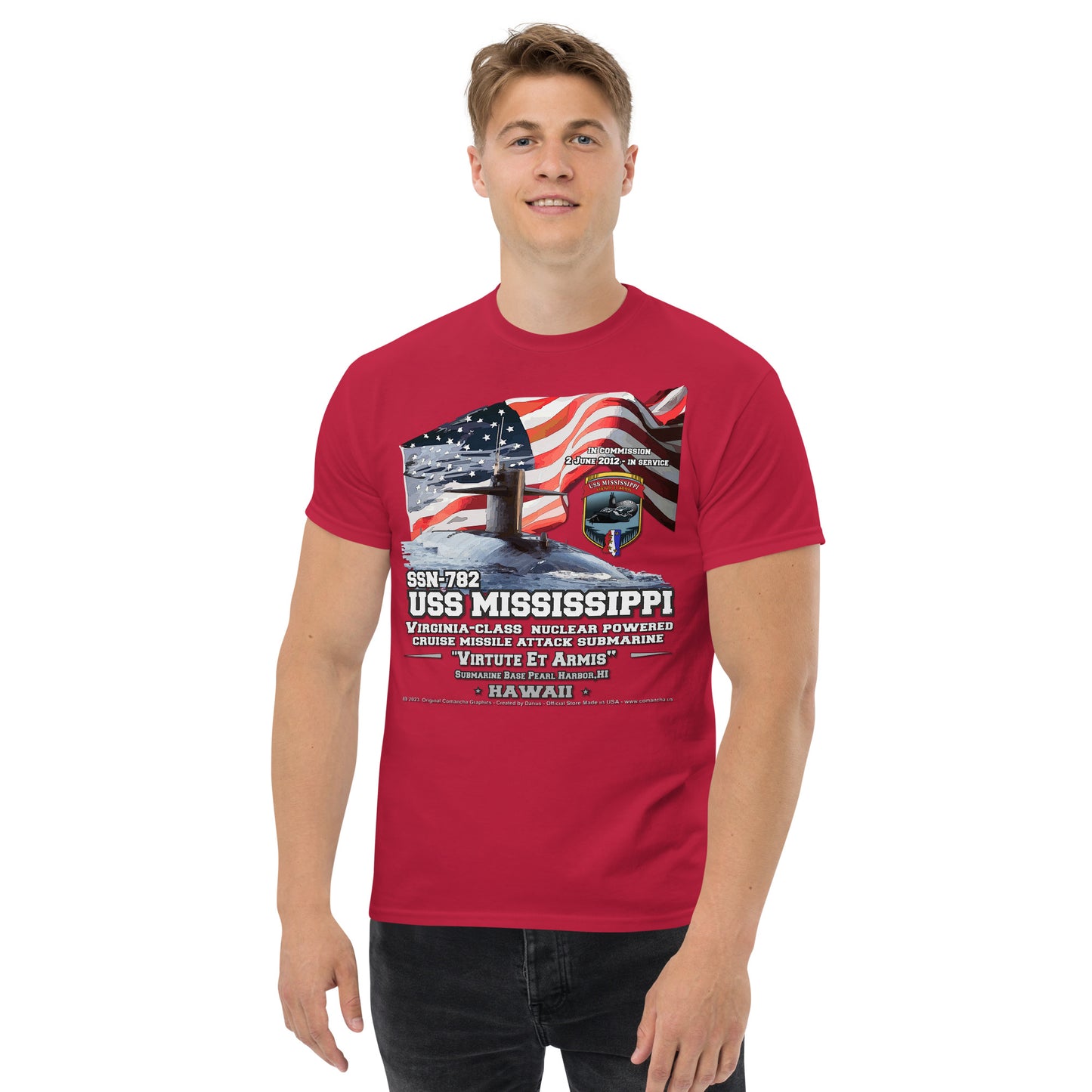 USS MISSISSIPPI SSN-782 Submarine Veterans T-Shirt, Comancha Navy Veterans T-shirts,