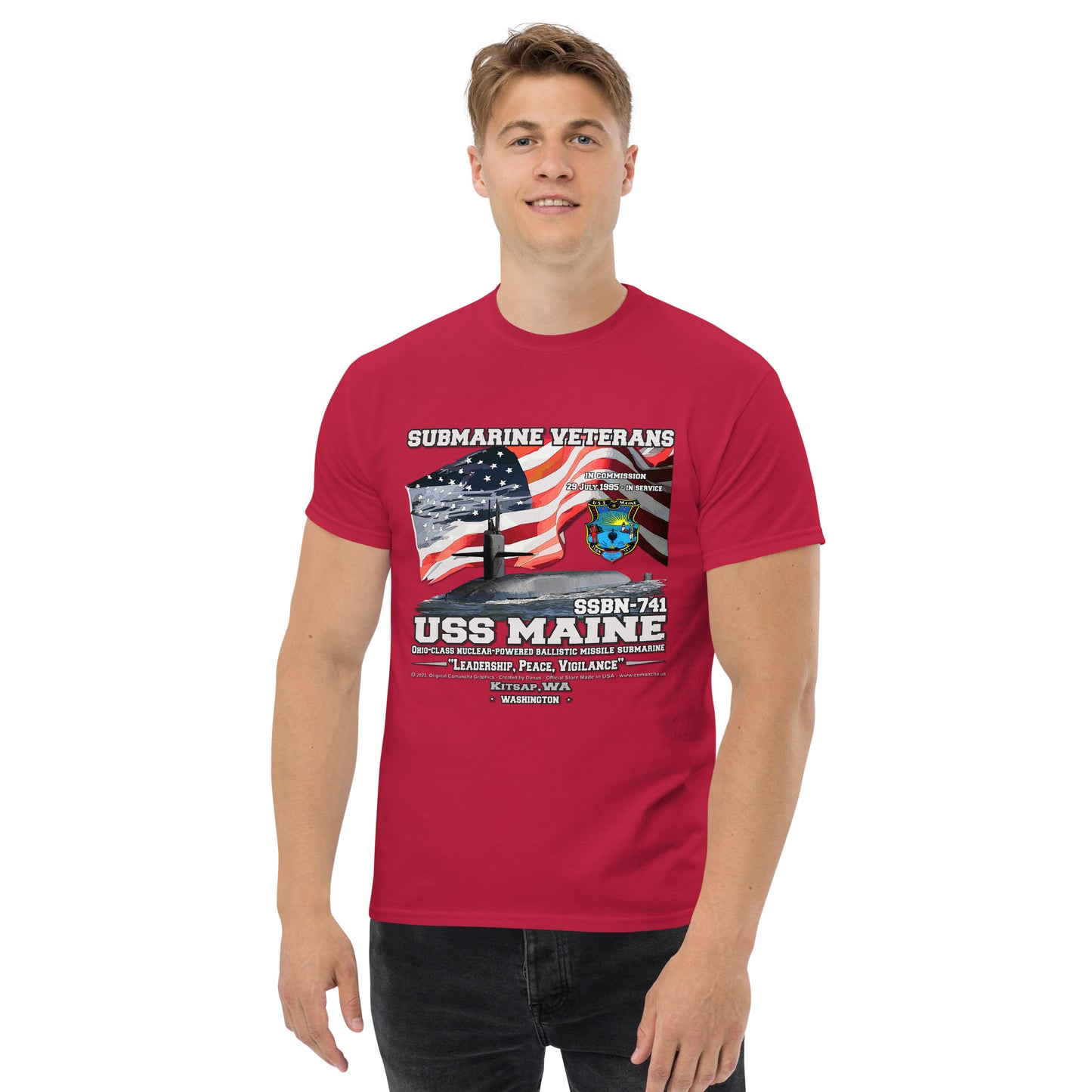USS MAINE SSBN-741 Submarine T-Shirt