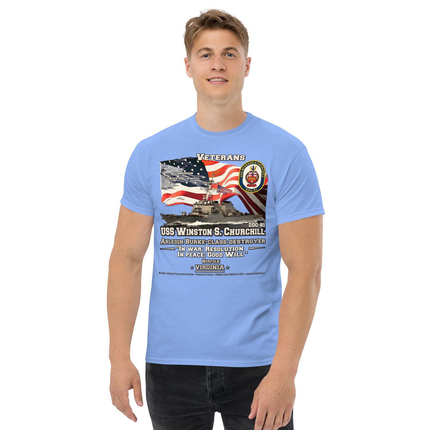 USS Winston Churchill DDG-81 Destroyer t-shirt