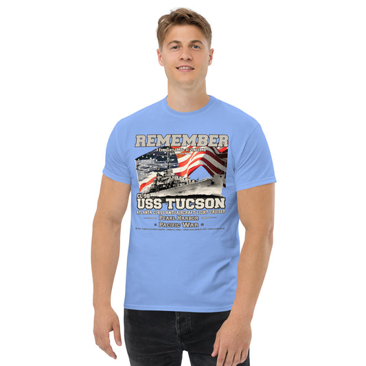 USS TUCSON, CL-98 Anti-Aircraft Light Cruiser T-shirt, Comancha design,
