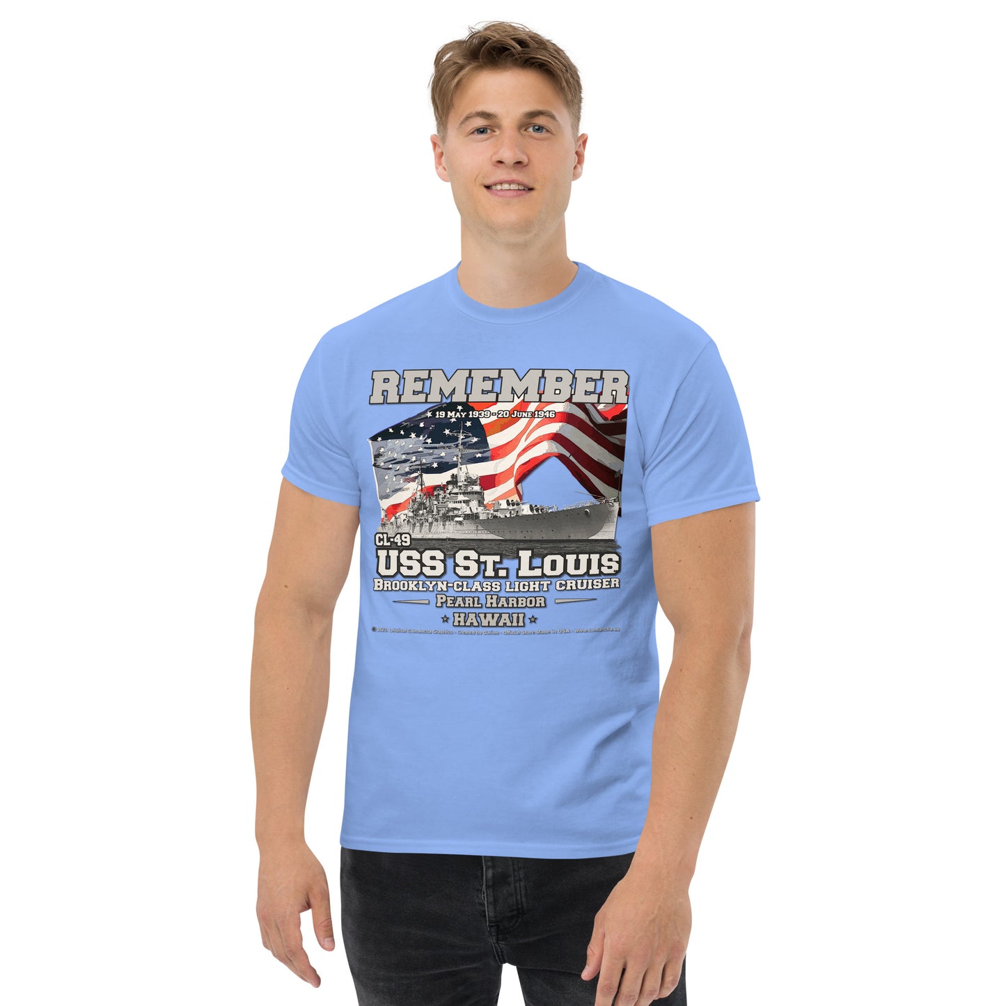 USS ST. LOUIS CL-49 Light Cruiser Veterans t-shirt
