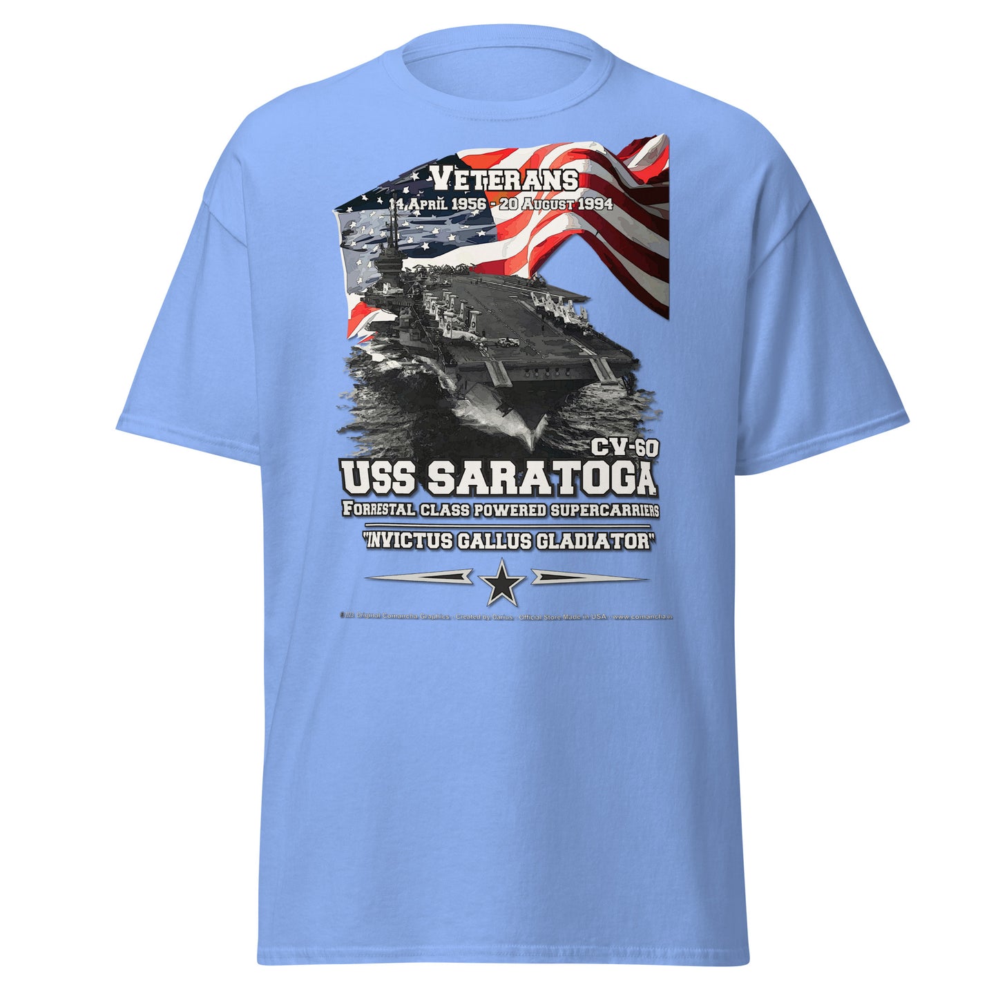 USS SARATOGA CV-60 Aircraft Carrier Veterans Tee, Comancha,