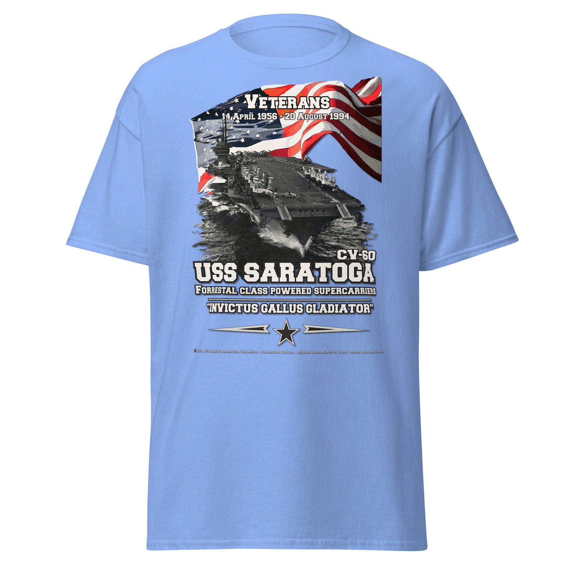 USS SARATOGA CV-60 Aircraft Carrier Veterans Tee, Comancha,