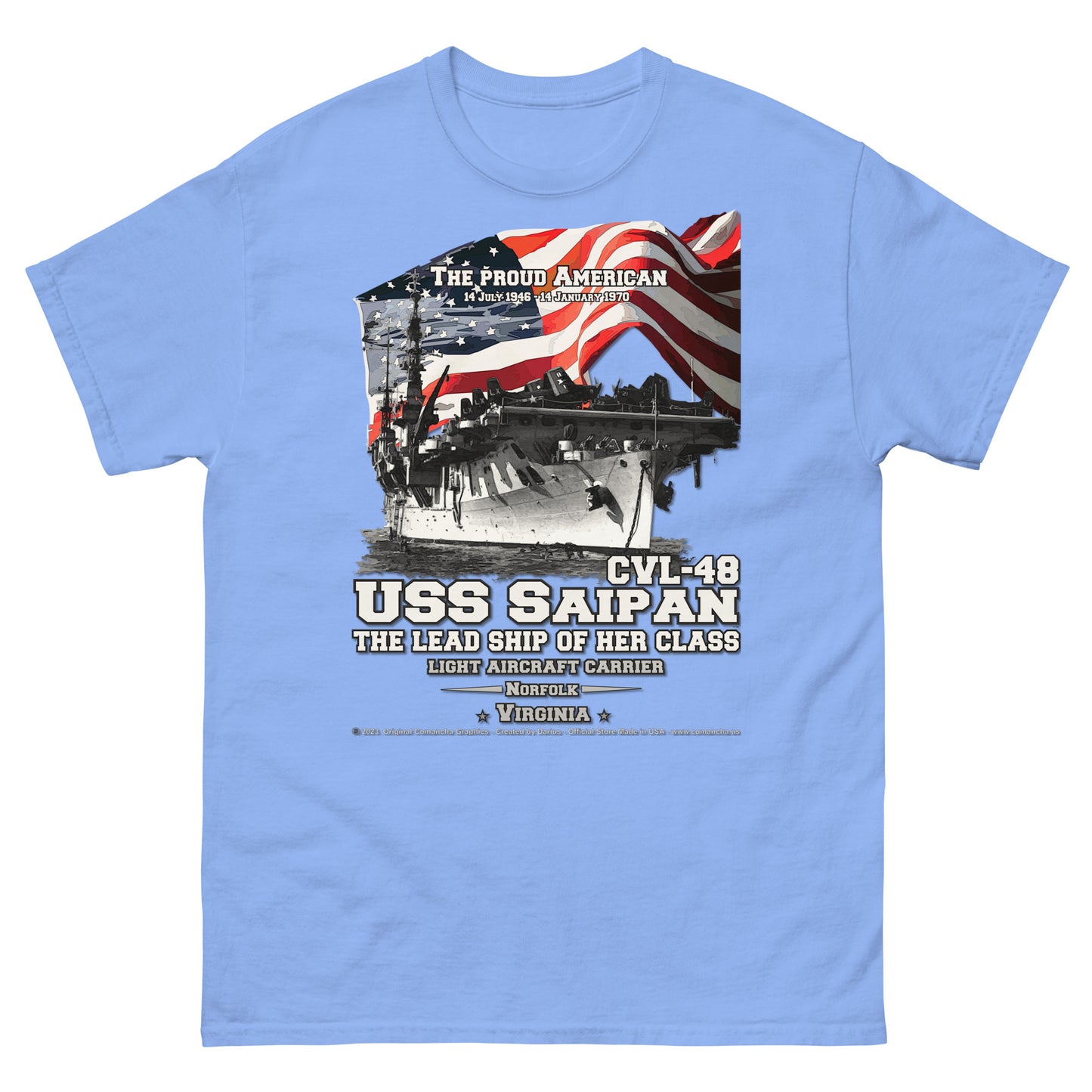 USS SAIPAN CVL-48 Light Aircraft Carrier t-shirt