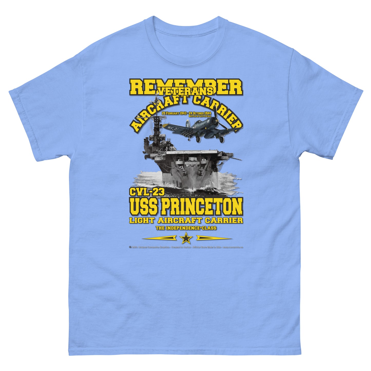 USS PRINCETON CVL-23 Aircraft Carrier T-Shirt