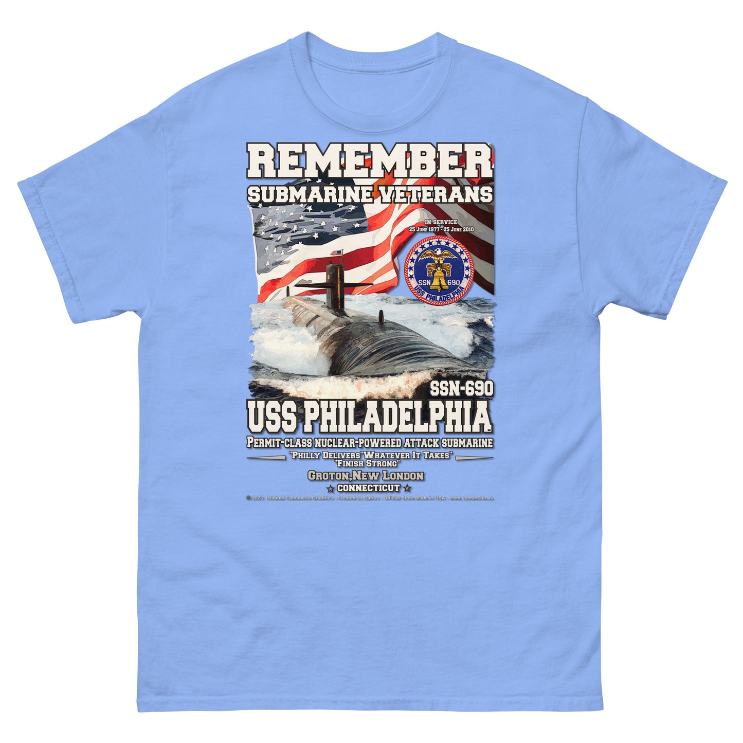 USS PHILADELPHIA SSN-690 Submarine T-Shirt