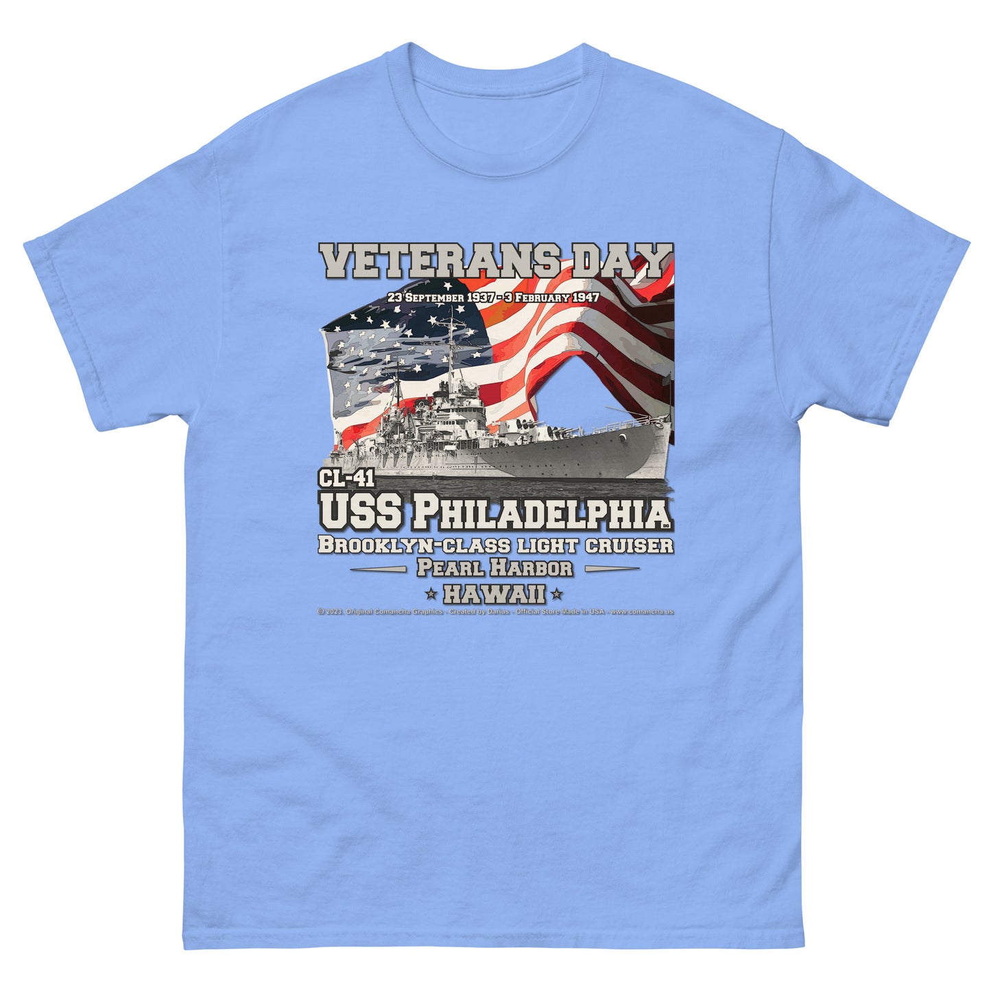 USS PHILADELPHIA CL-41 Cruiser T-Shirt