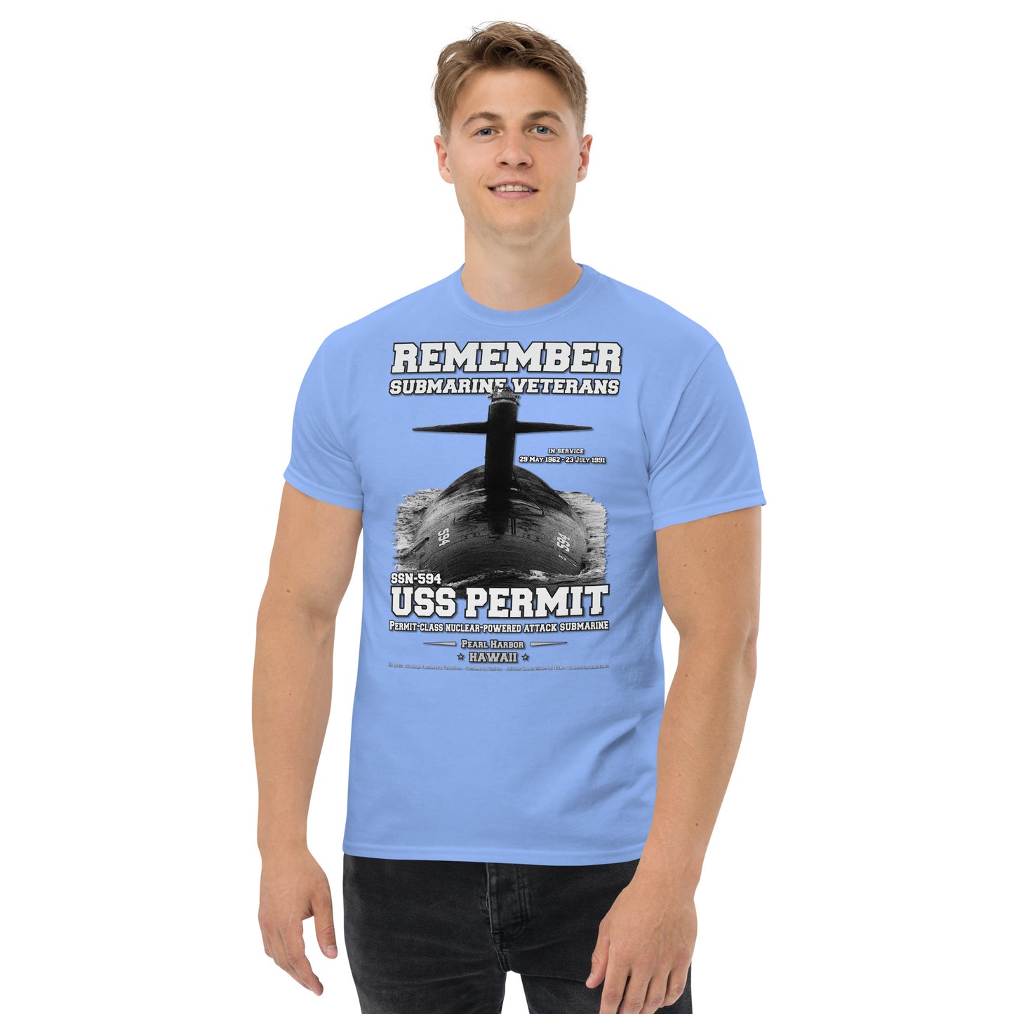 USS PERMIT SSN-594 Submarine, Veterans Classic T-Shirt,
