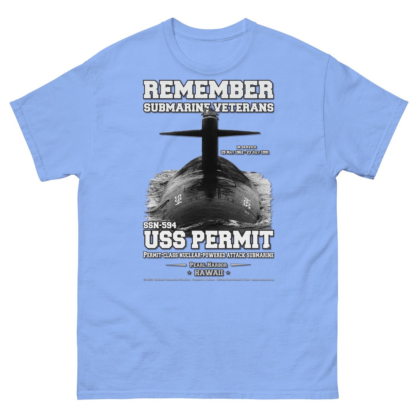 USS PERMIT SSN-594 Submarine T-Shirt