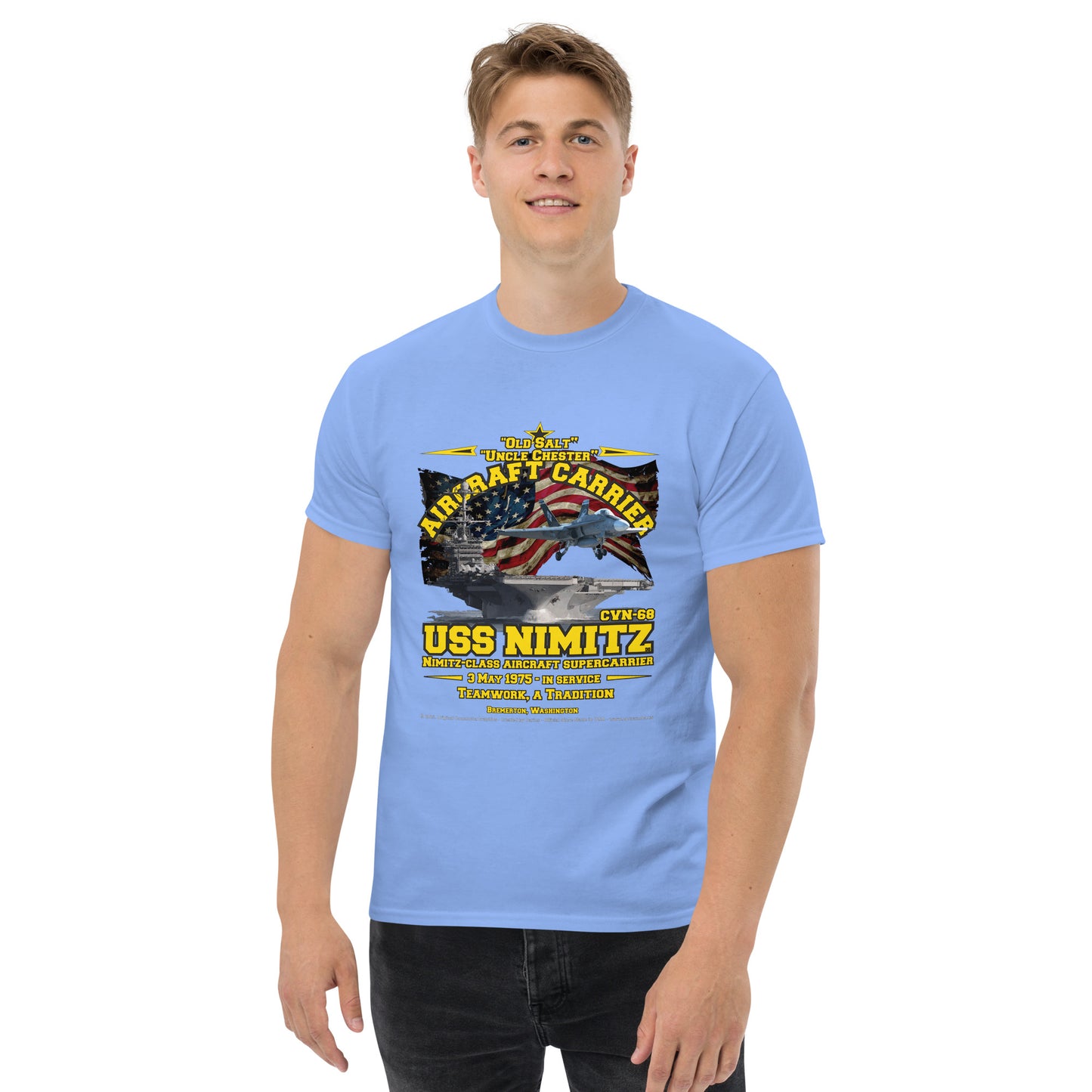 USS NIMITZ CVN-68 Aircraft Carrier Veterans Day T-shirt, Comancha,