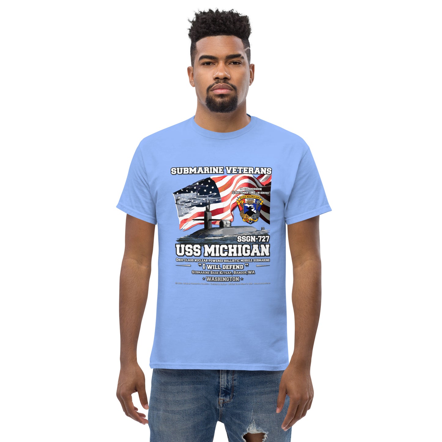 USS MICHIGAN SSGN-727 Submarine Sailors Classic T-shirt, Navy T-shirts Comancha,