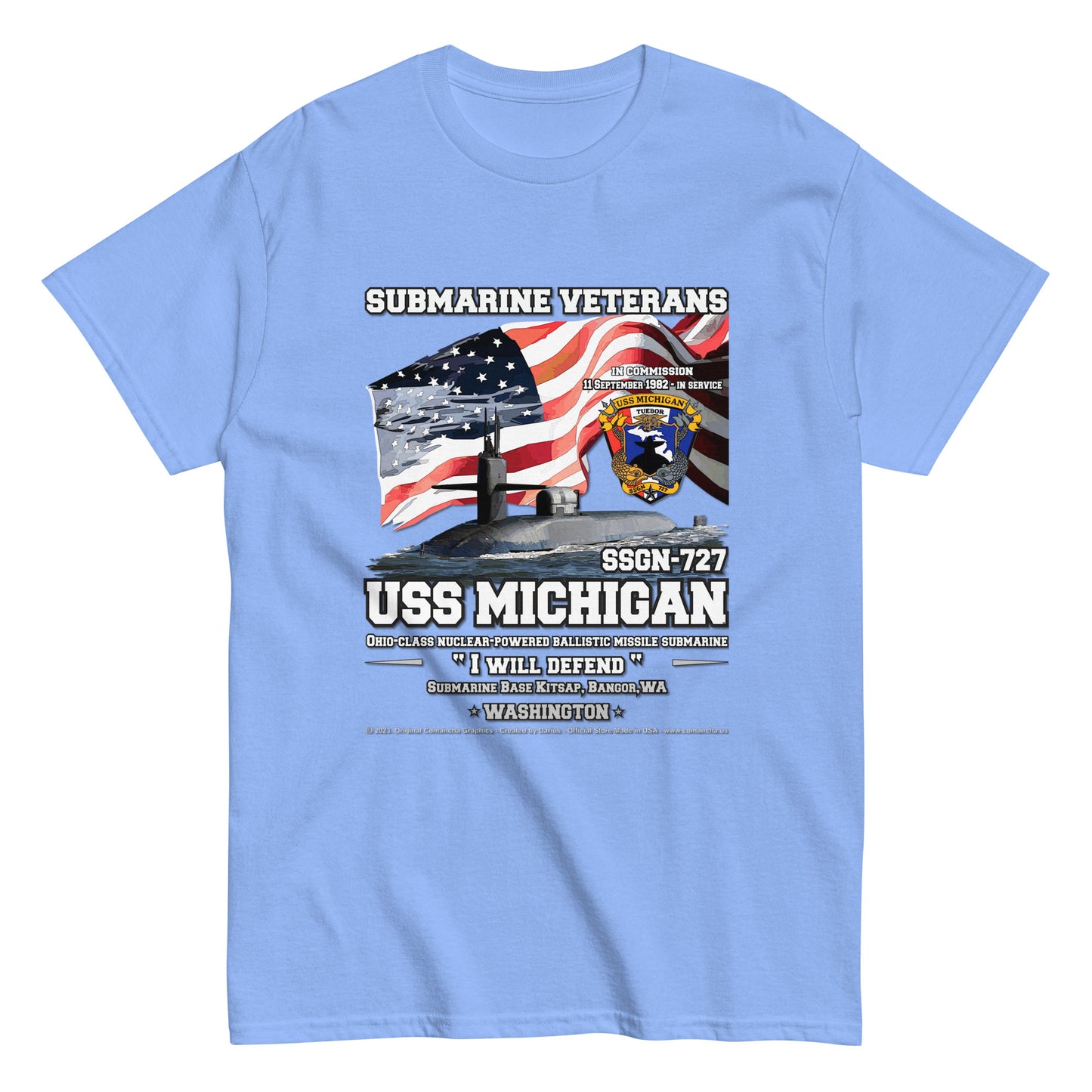 USS MICHIGAN SSGN-727 Submarine Sailors Classic T-shirt, Navy T-shirts Comancha,