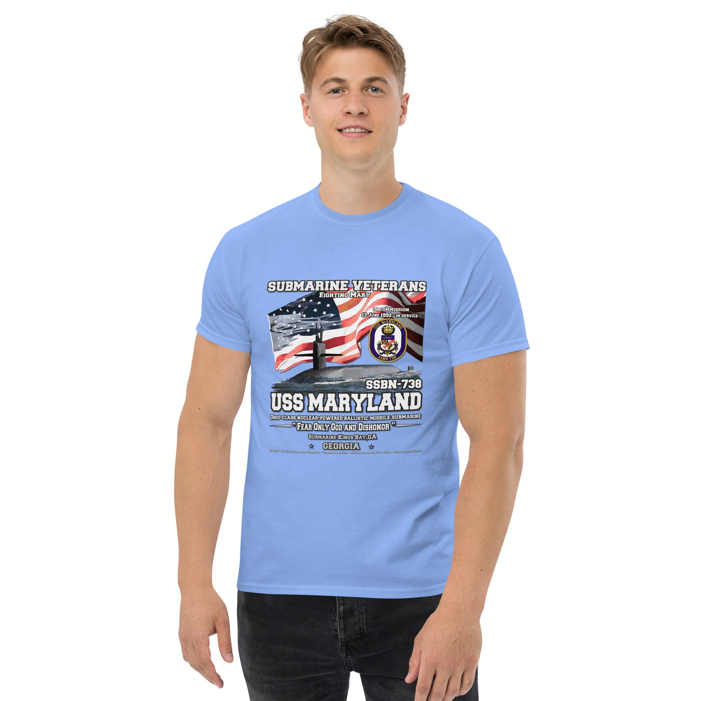 USS MARYLAND SSBN-738 Submarine Veterans Classic T-Shirts, USS MARYLAND SSBN-738 Veterans T-Shirts,