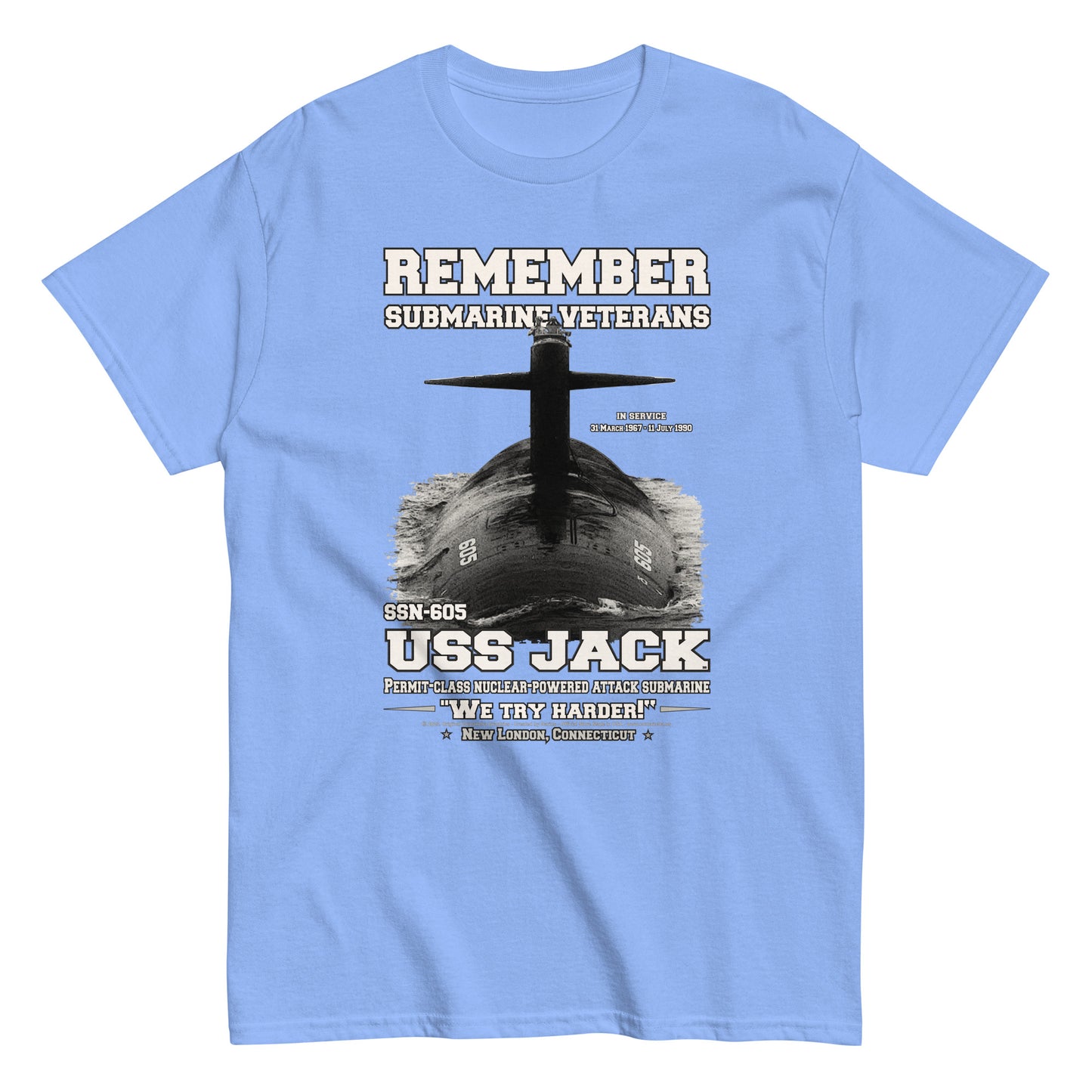 USS JACK SSN-605 Tshirt, US Navy Submarine Veterans T-Shirt, Comancha United States Ships T-shirts, USS JACK SSN-605 Submarine T-Shirt,