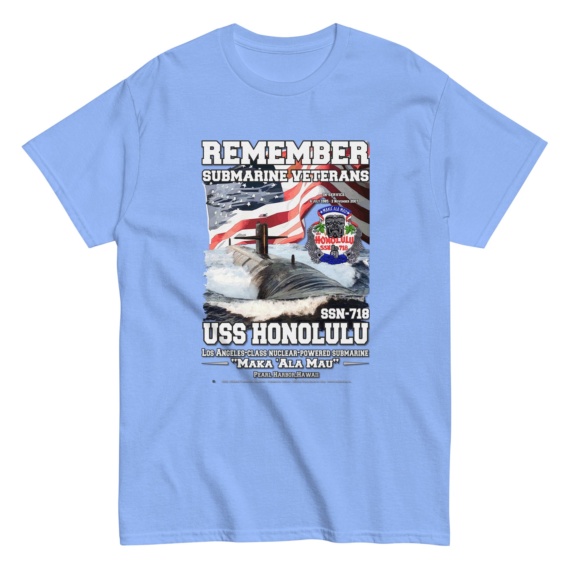 USS HONOLULU SSN-718 Submarine Veterans Classic T-Shirt, Comancha T-shirts, USS HONOLULU SSN-718 shirt, US navy shirts, Navy Veterans Day, Submarine Veterans t-shirt, Classic T-Shirt, Comancha T-shirts,
