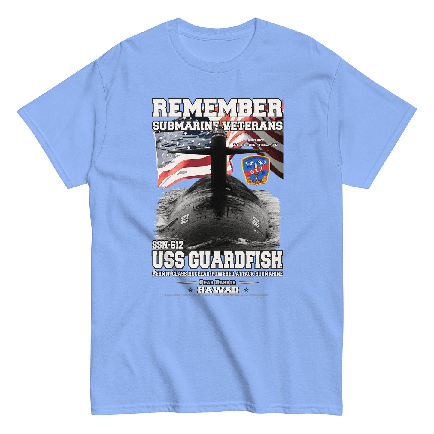 USS GUARDFISH SSN-612 US Submarine Veterans Classic Tee, Comancha US Store, Submarine veterans tee,
