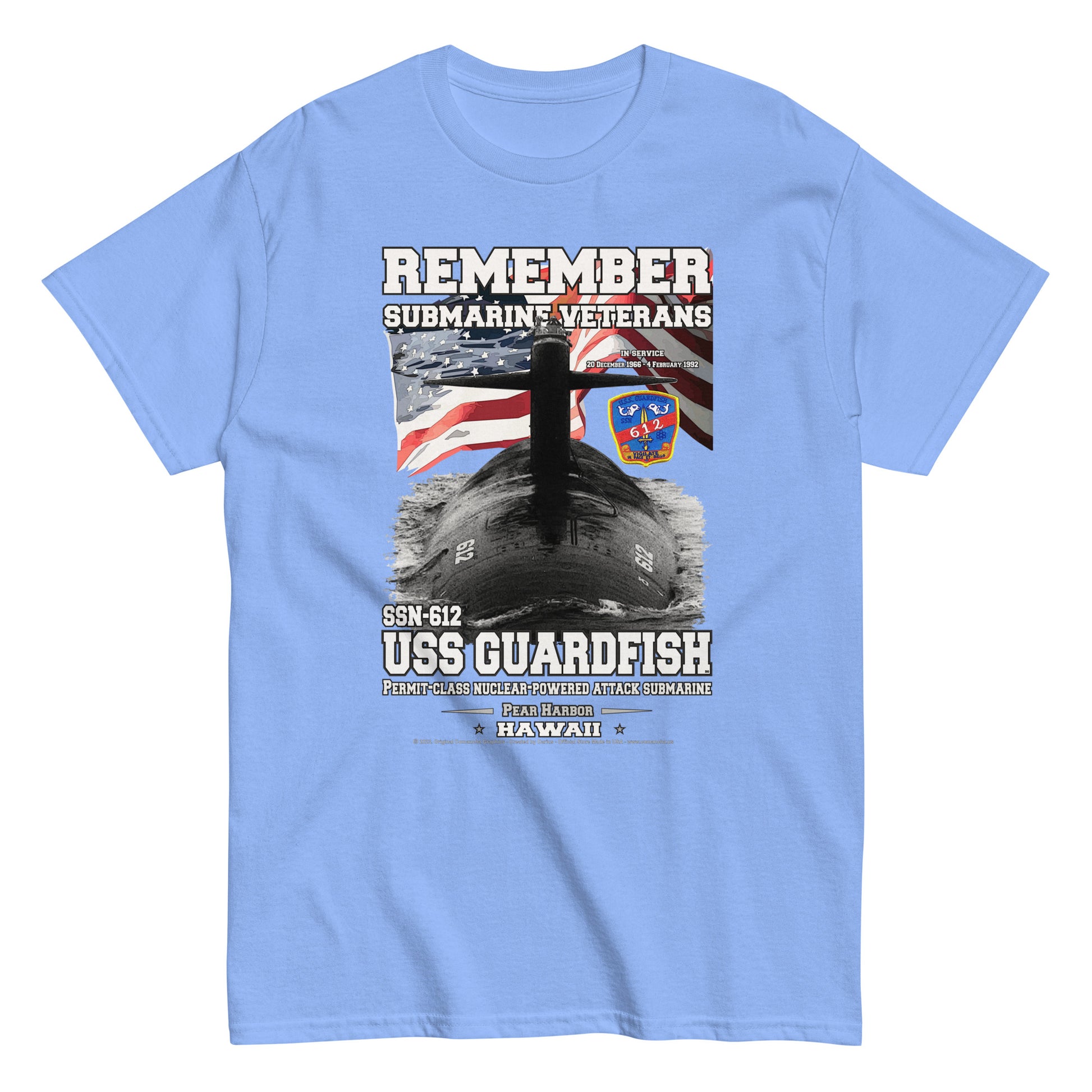 USS GUARDFISH SSN-612 US Submarine Veterans Classic Tee, Comancha US Store, Submarine veterans tee,