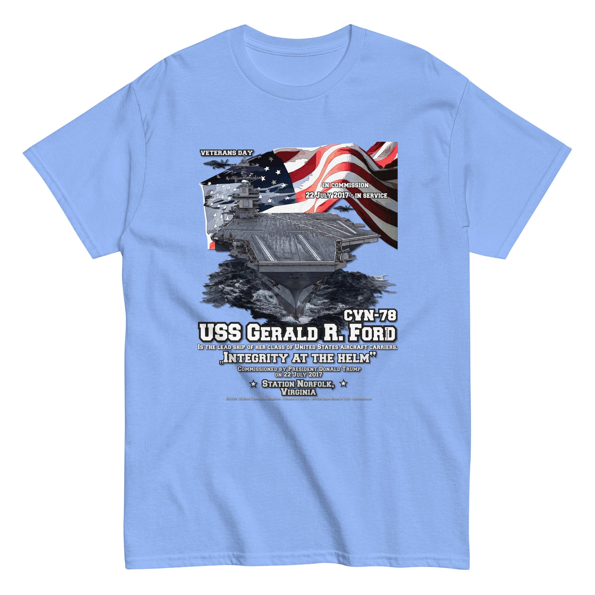 USS GERALD FORD tee, USS GERALD FORD veterans tee,USS GERALD FORD CVN-78 Aircraft Carrier Veterans Classic Tee, USS GERALD FORD CVN-78 Veterans Tee,