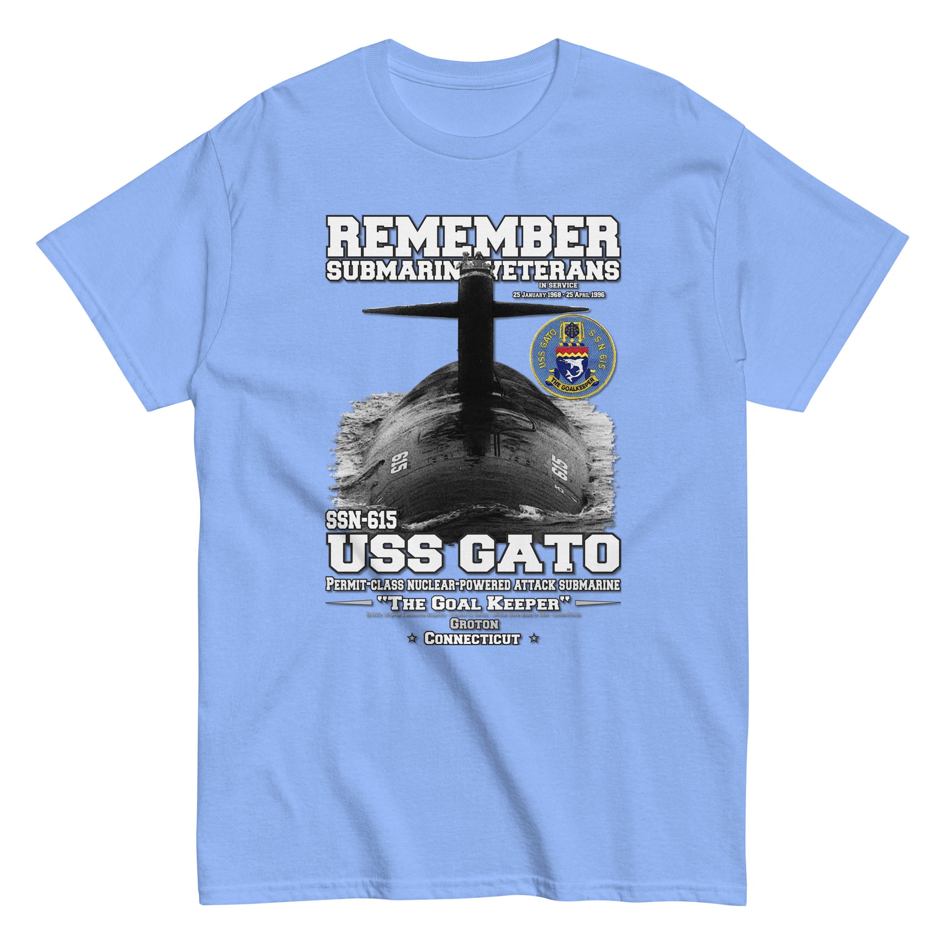 USS GATO tee, USS GATO veterans tee,USS GATO SSN-615 Submarine Veterans Classic Tee, Comancha Tees Store,