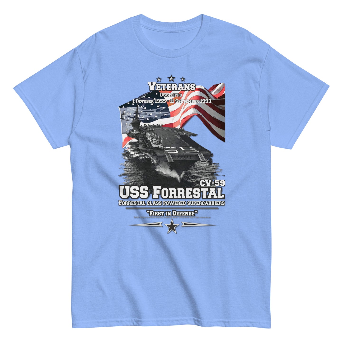 USS FORRESTAL tee, USS FORRESTAL veterans tee,USS FORRESTAL CV-59 Aircraft Carrier Veterans Classic Tee, Comancha T-shirts Store,