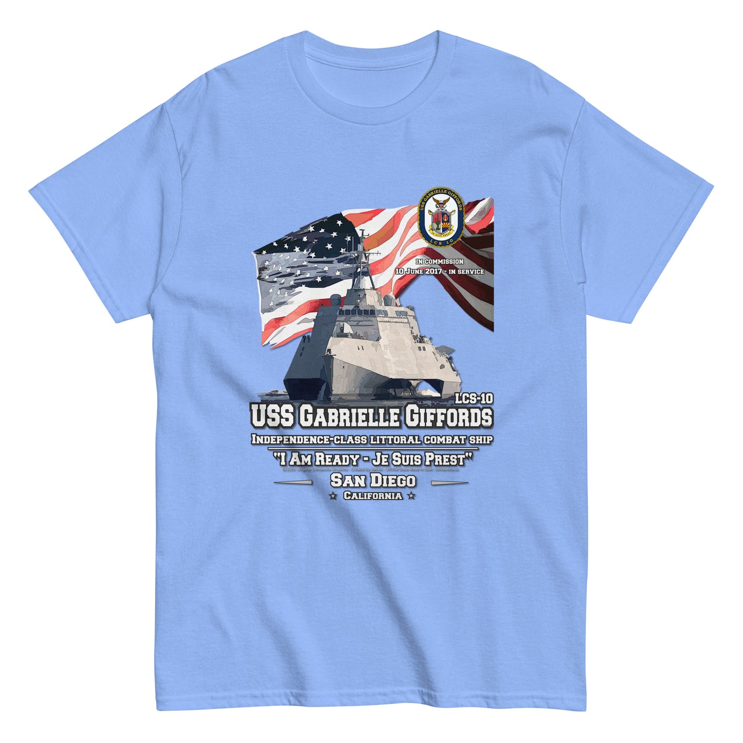 USS GABRIELLE GIFFORDS LCS-10 Littoral Combat Ship t-shirt
