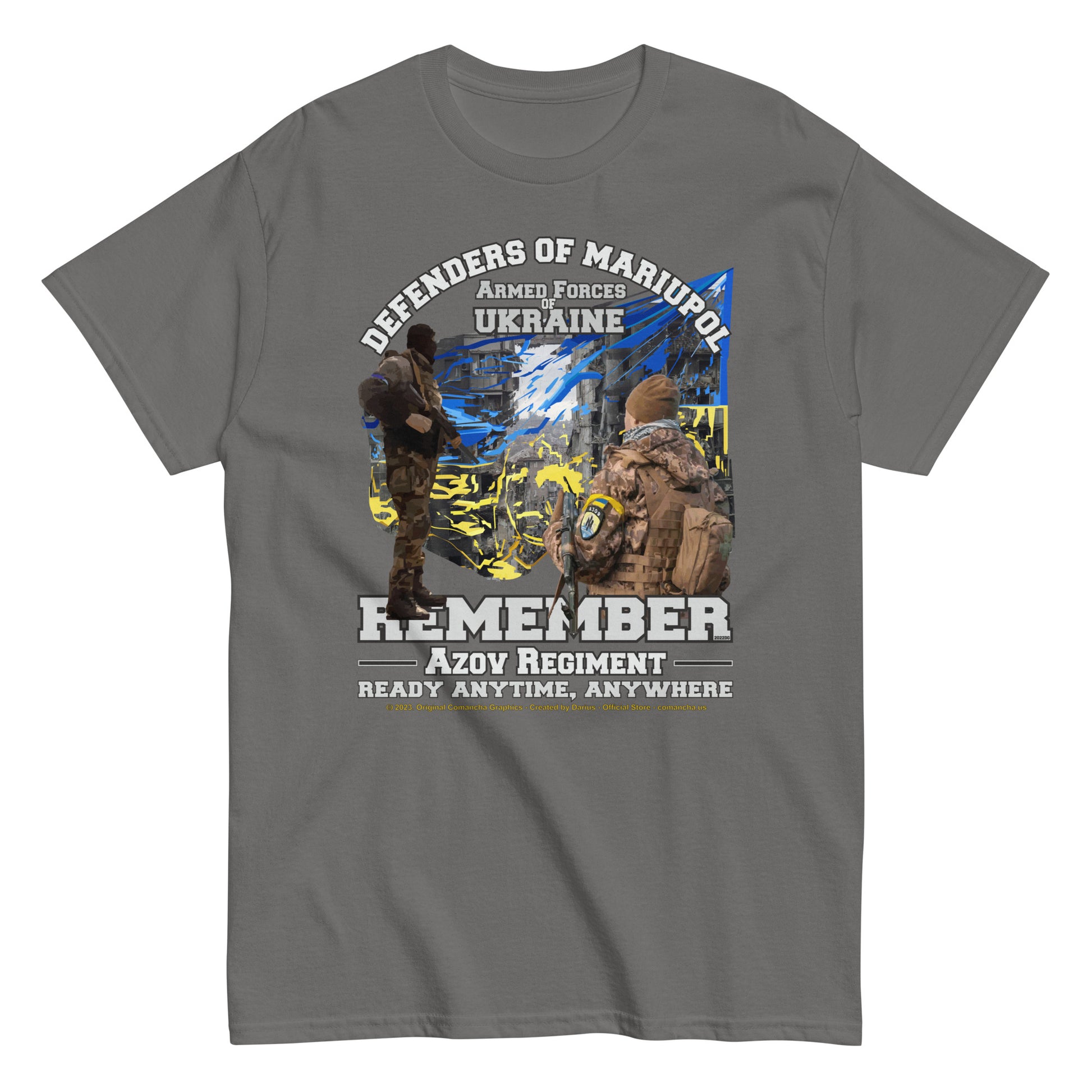 REMEMBER Defenders of Mariupol T-Shirt, Save Ukraine,Comancha T-shirts,