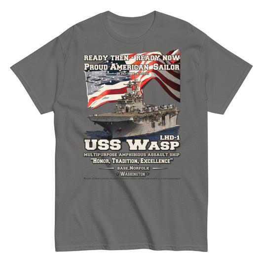 USS Wasp LHD-1 Amphibious Assault Ship t-shirt