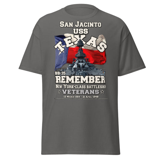 Remember USS TEXAS BB-35 Battleship Veterans classic tee, Comancha Graphics,