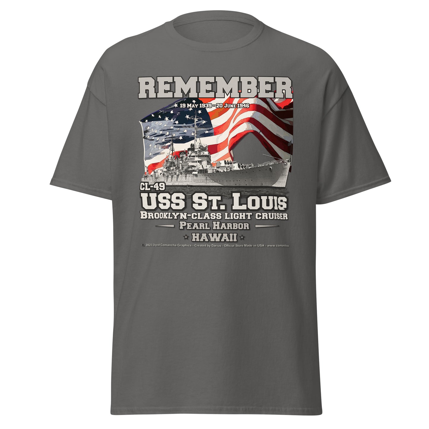 USS ST. LOUIS CL-49 Light Cruiser Veterans t-shirt