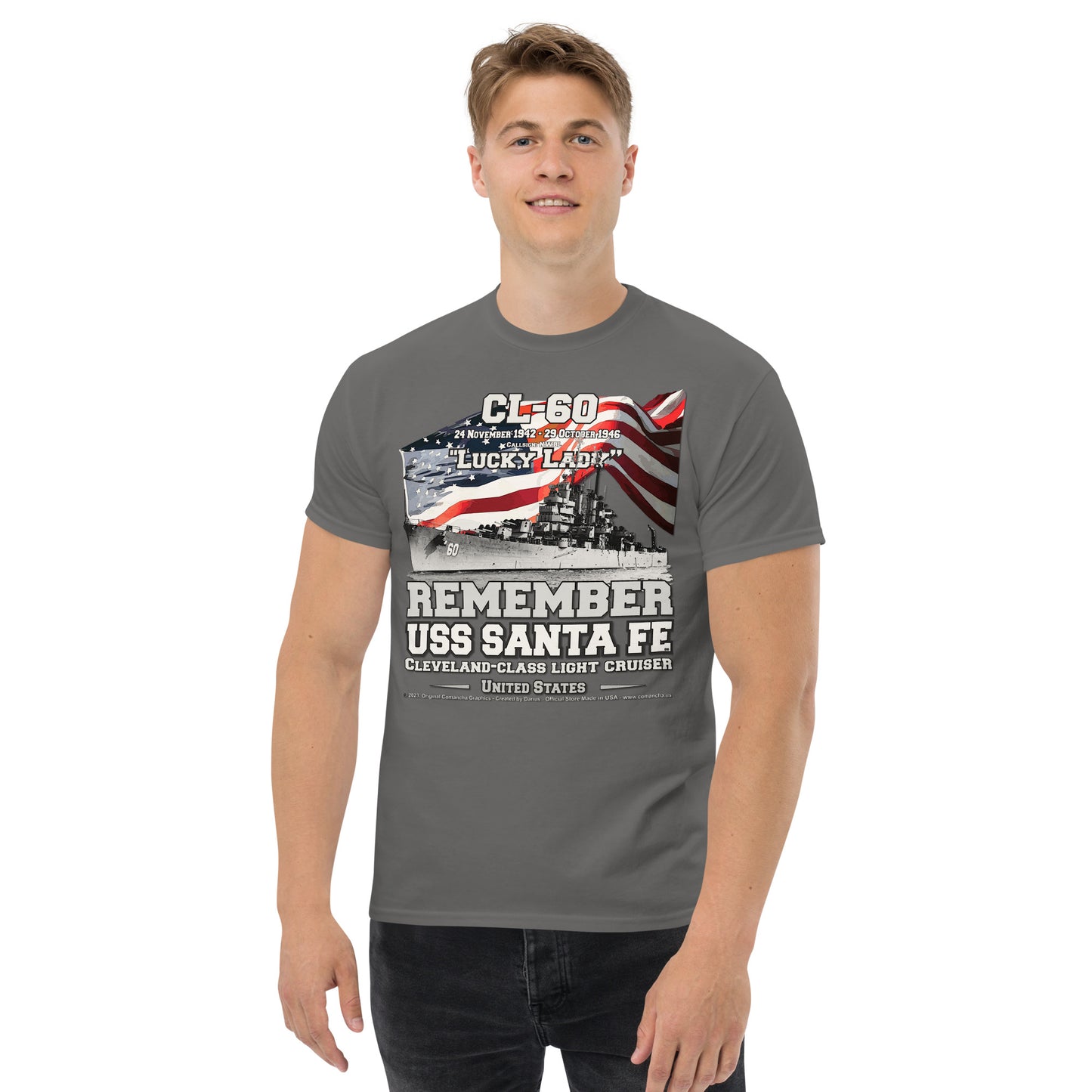 USS SANTA FE CL-60 Light Cruiser t-shirt