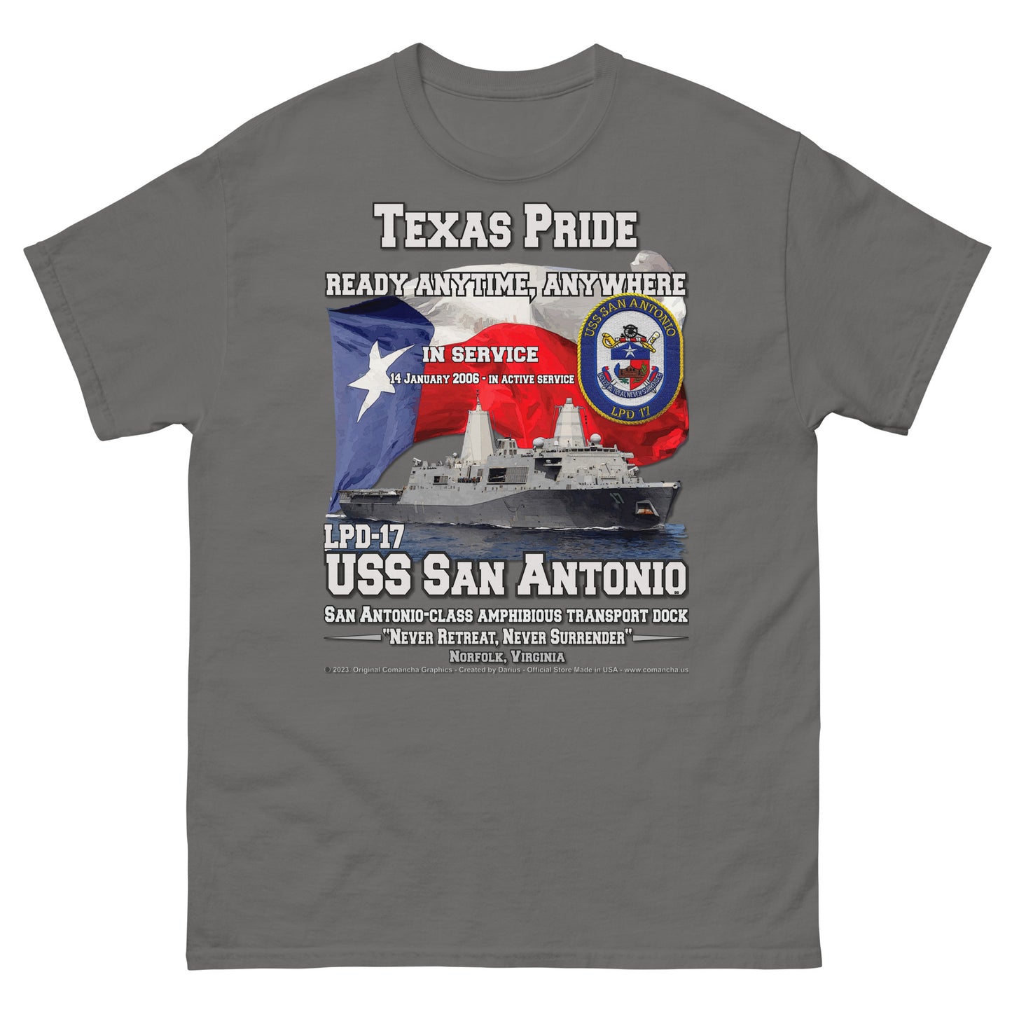 USS SAN ANTONIO LPD-17 Amphibious Transport Dock t-shirt