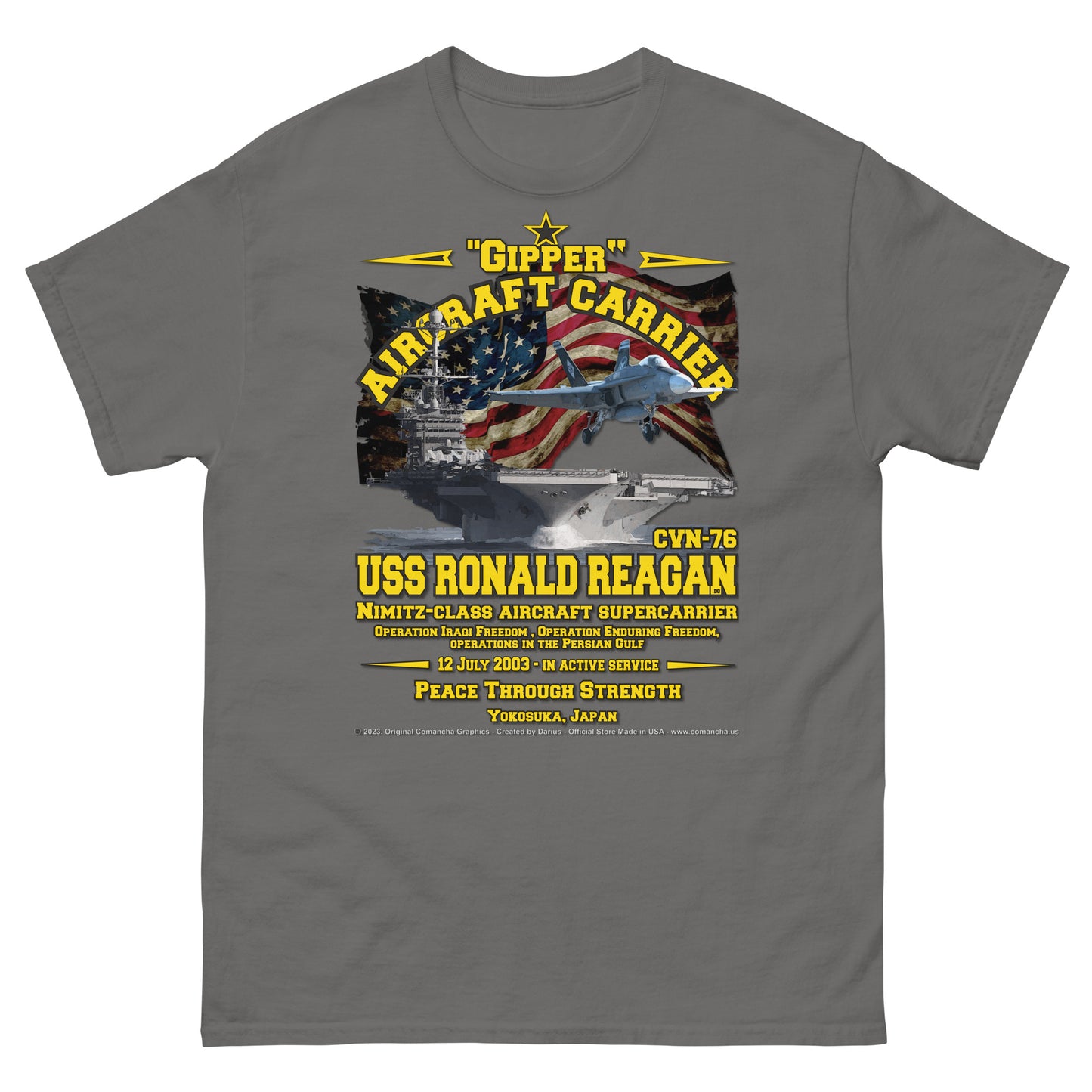 USS RONALD REAGAN CVN-76 Aircraft Carrier T-shirt