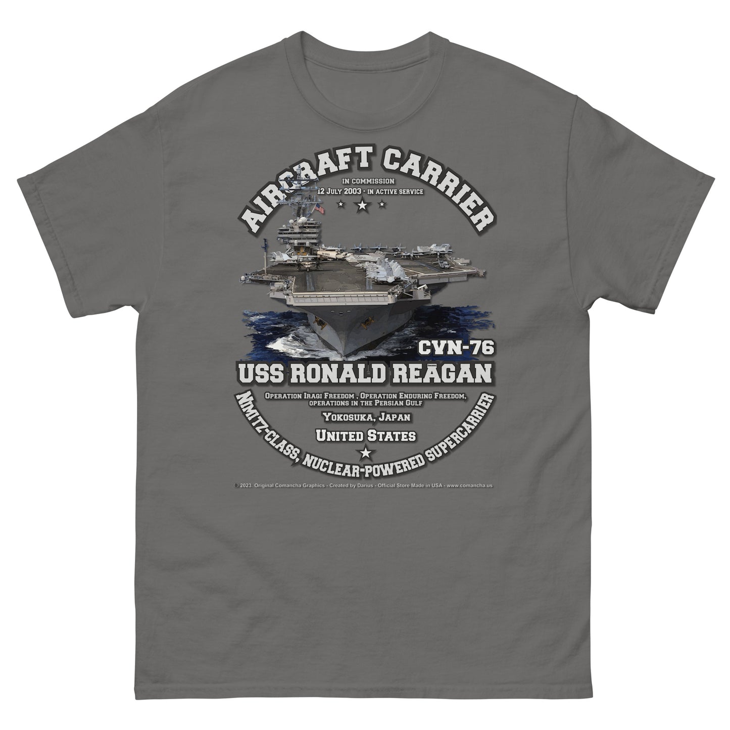USS RONALD REAGAN CVN-76 Aircraft Carrier T-shirt