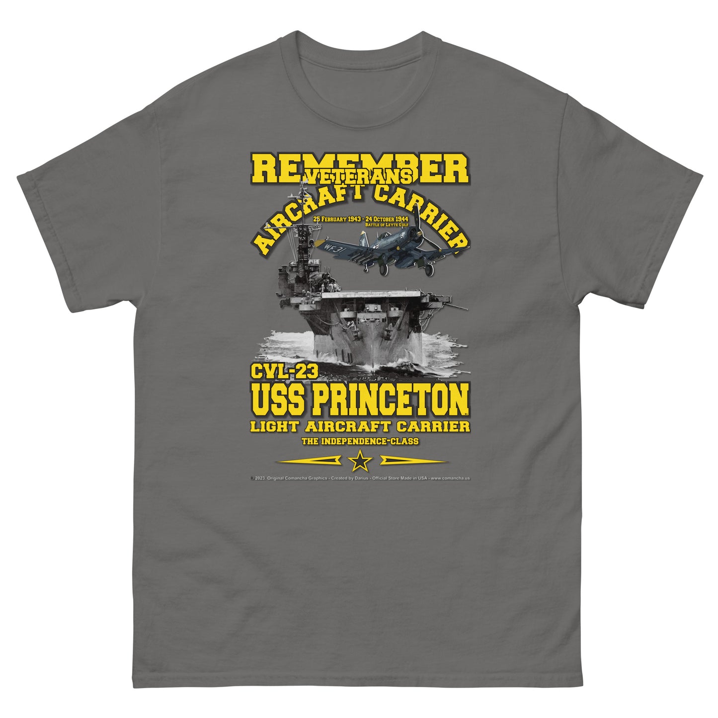 USS PRINCETON CVL-23 Aircraft Carrier T-Shirt