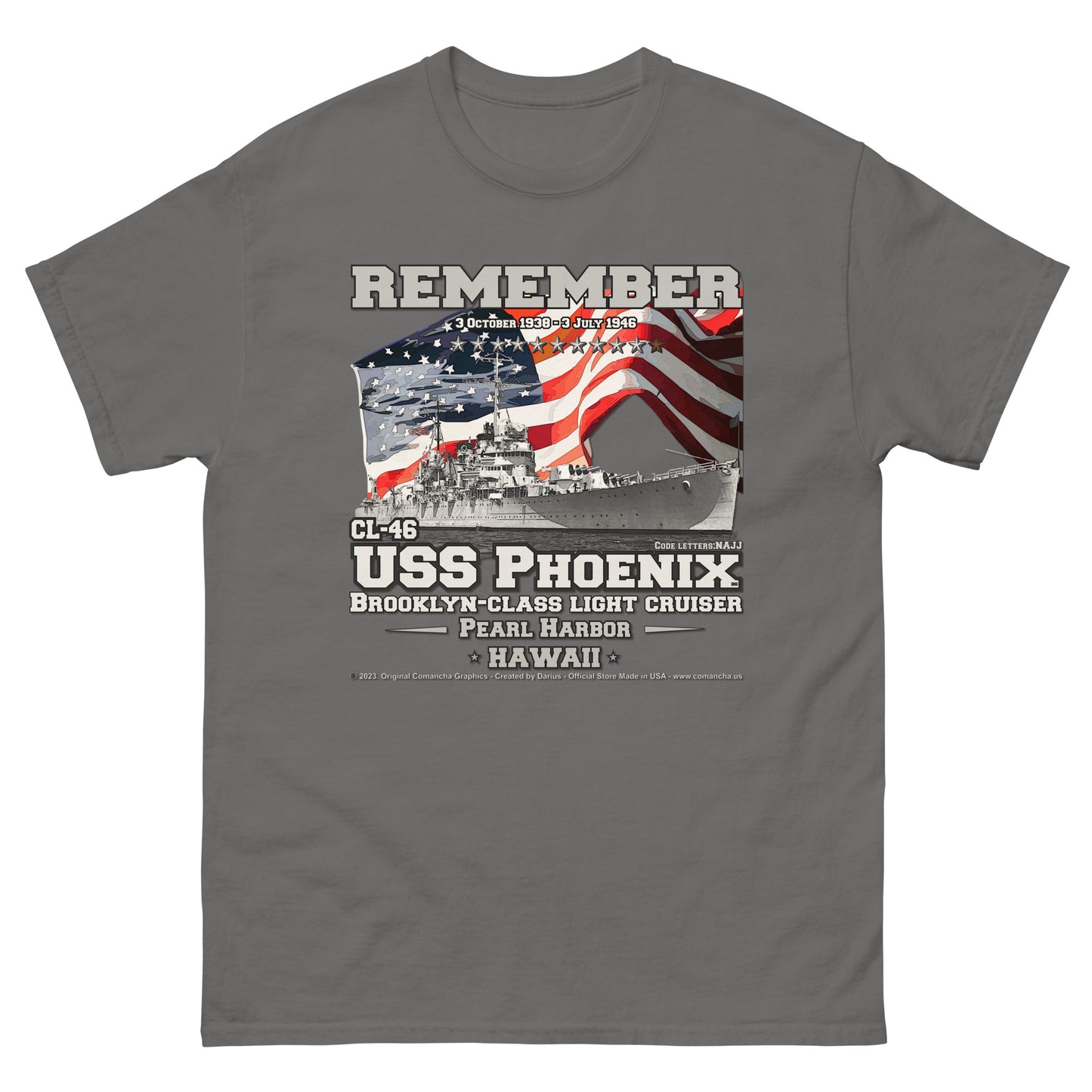 USS PHOENIX CL-46 Light Cruiser T-Shirt