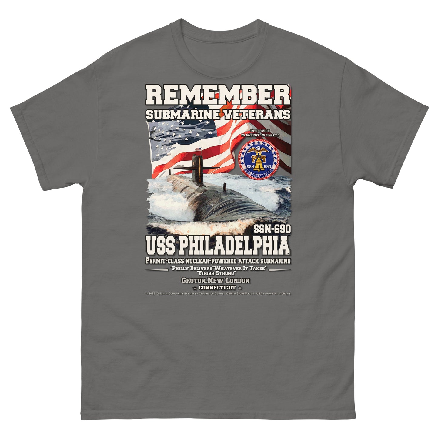 USS PHILADELPHIA SSN-690 Submarine T-Shirt