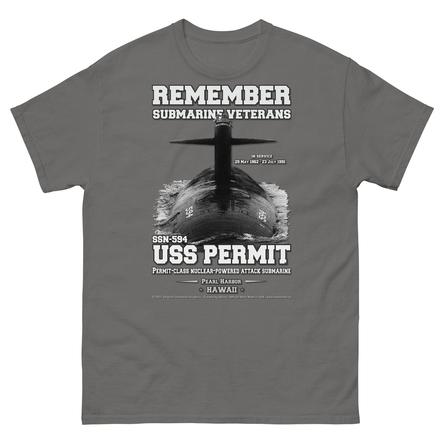 USS PERMIT SSN-594 Submarine T-Shirt