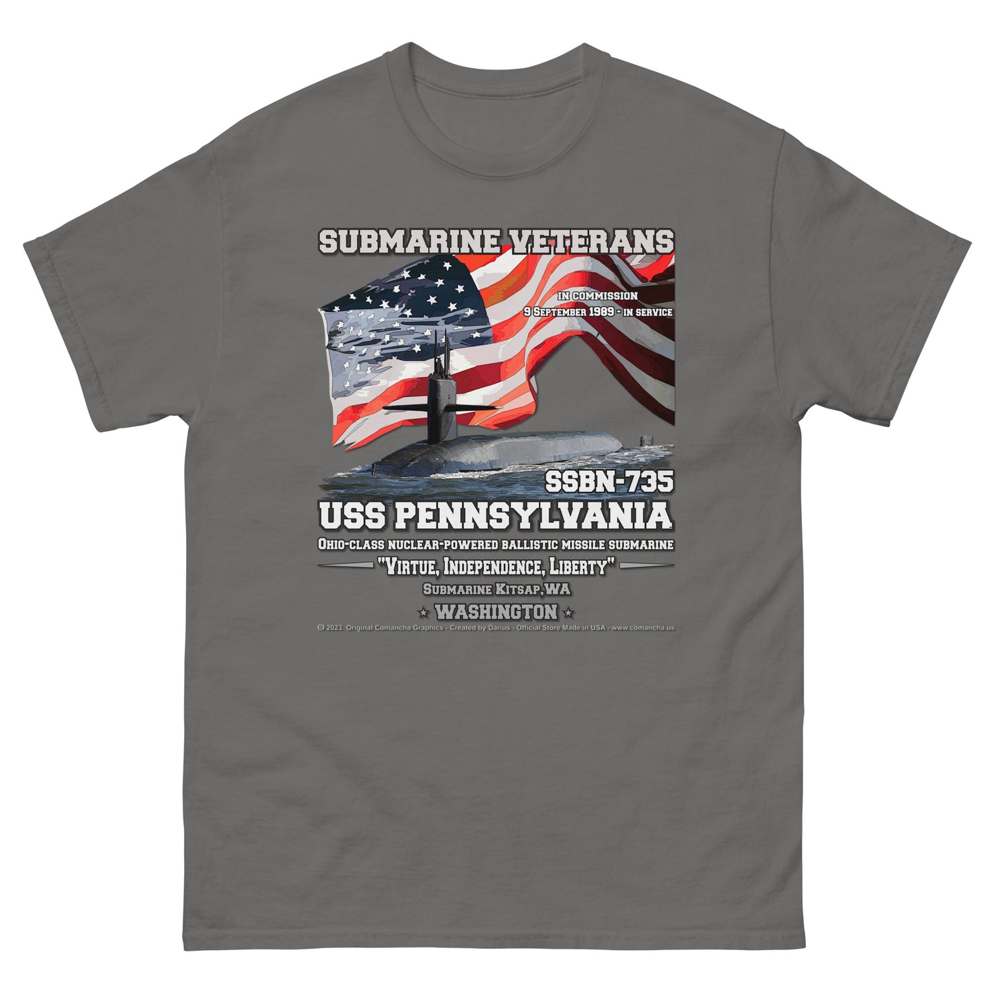 USS PENSYLVANIA SSN-735 Submarine T-Shirt