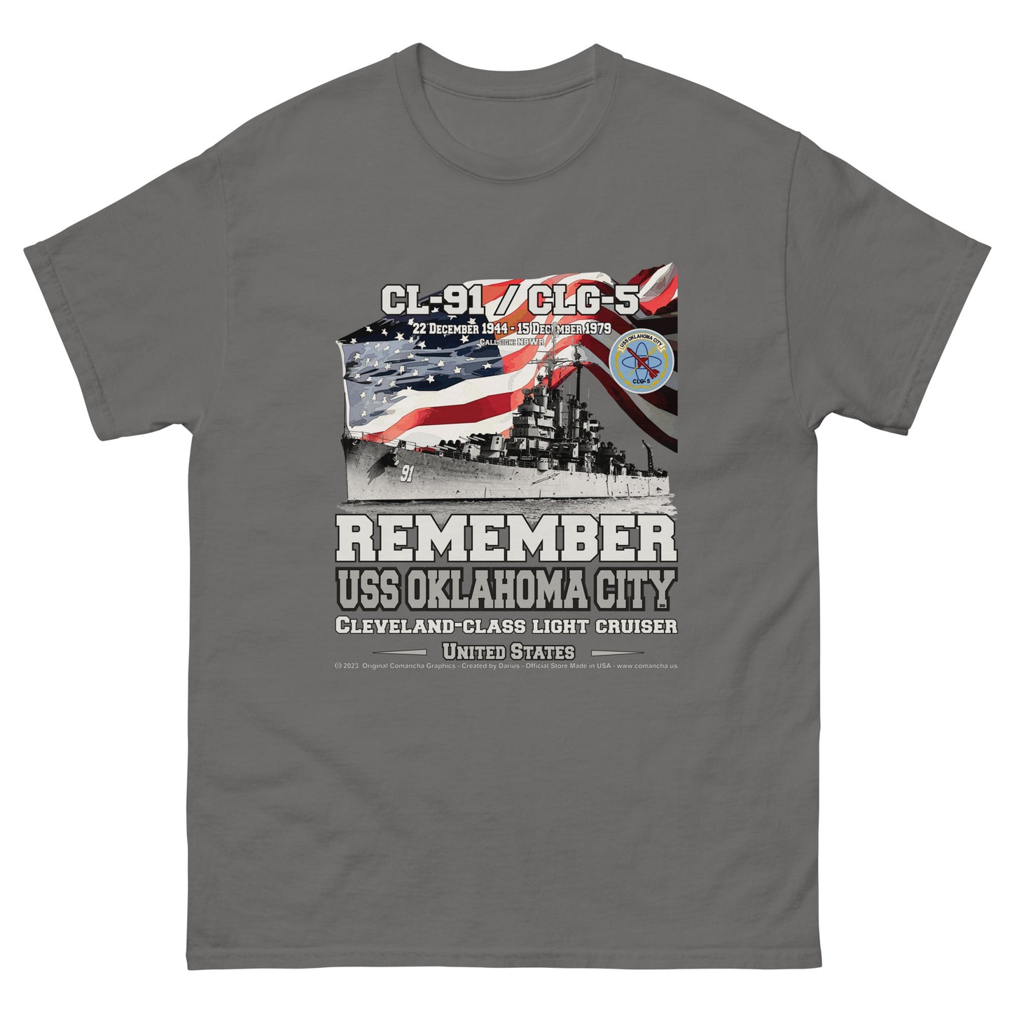 USS OKLAHOMA CITY CL-91 Light Cruiser T-shirt