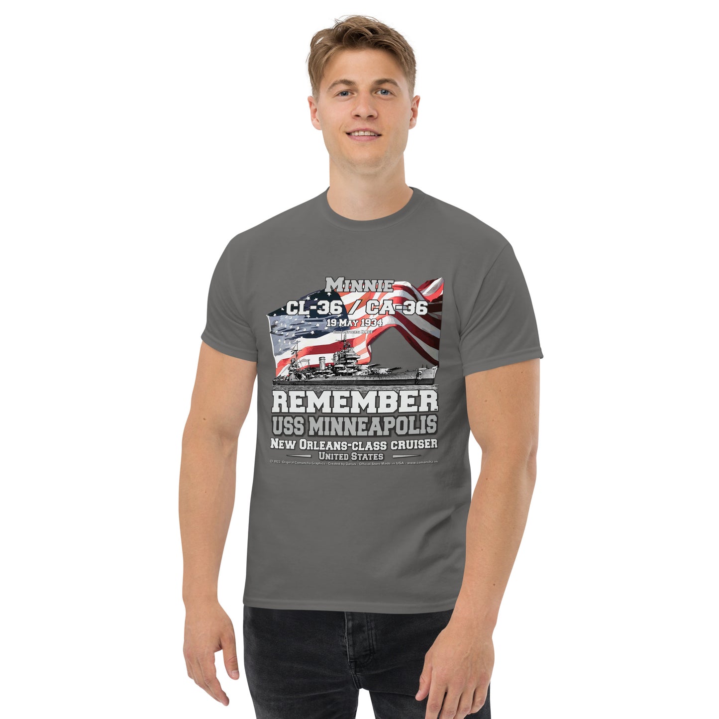 USS MINNEAPOLIS CL-36 Cruiser, Veterans T-Shirt, Comancha Navy Veterans T-Shirts,