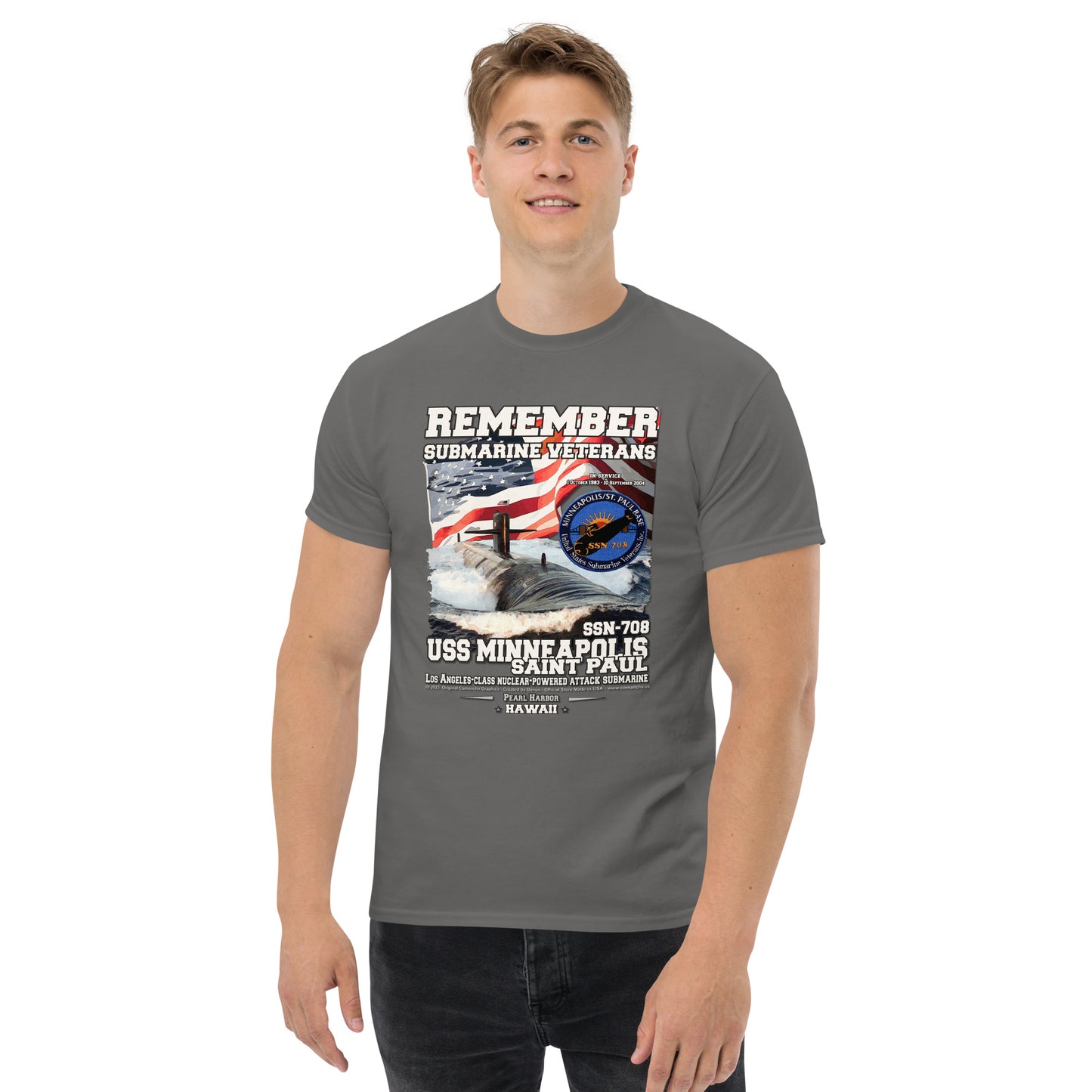 USS MINNEAPOLIS SSN-708 Submarine T-Shirt