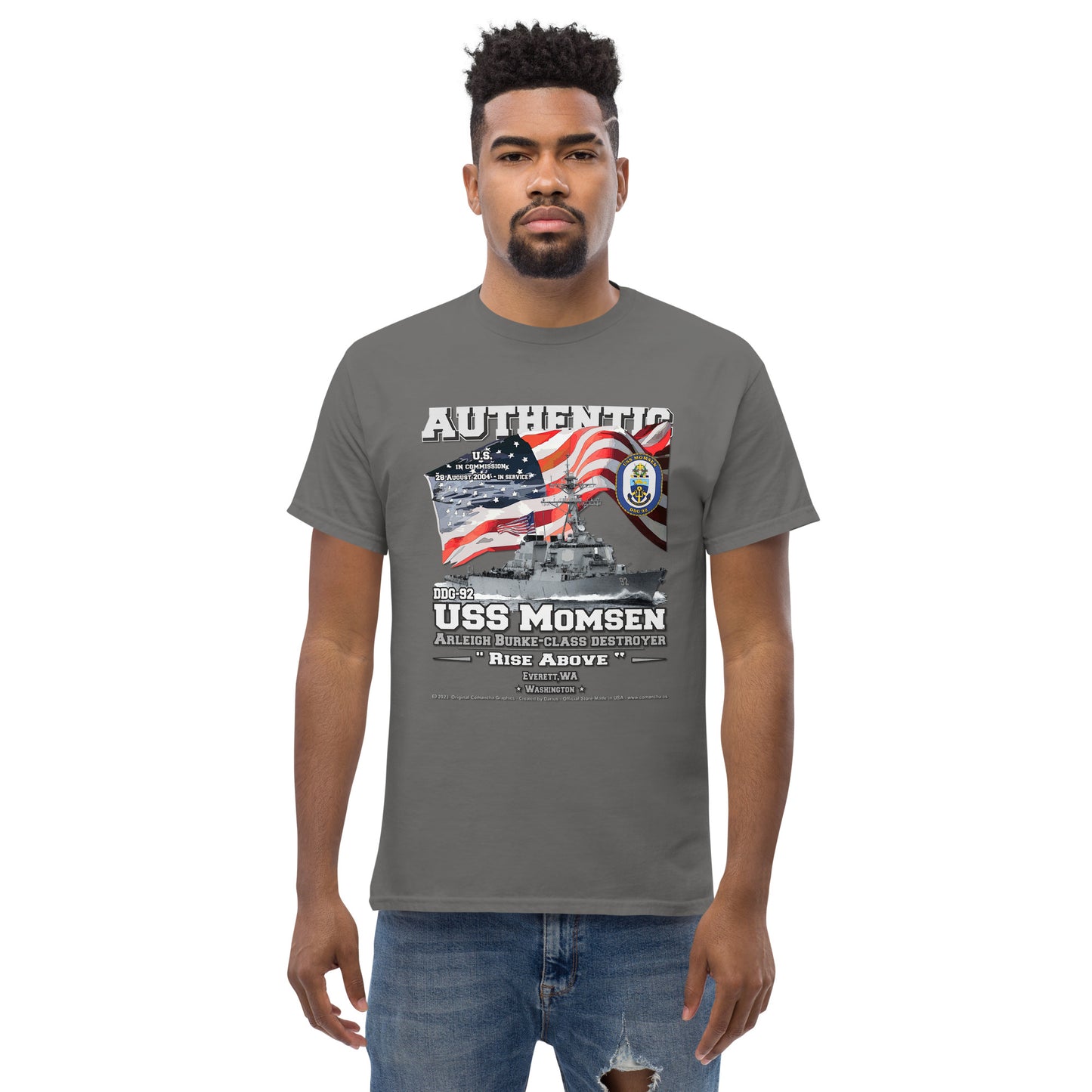 USS MOMSEN DDG-92 Destryer Sailors T-Shirt, Comancha Navy T-shirt,