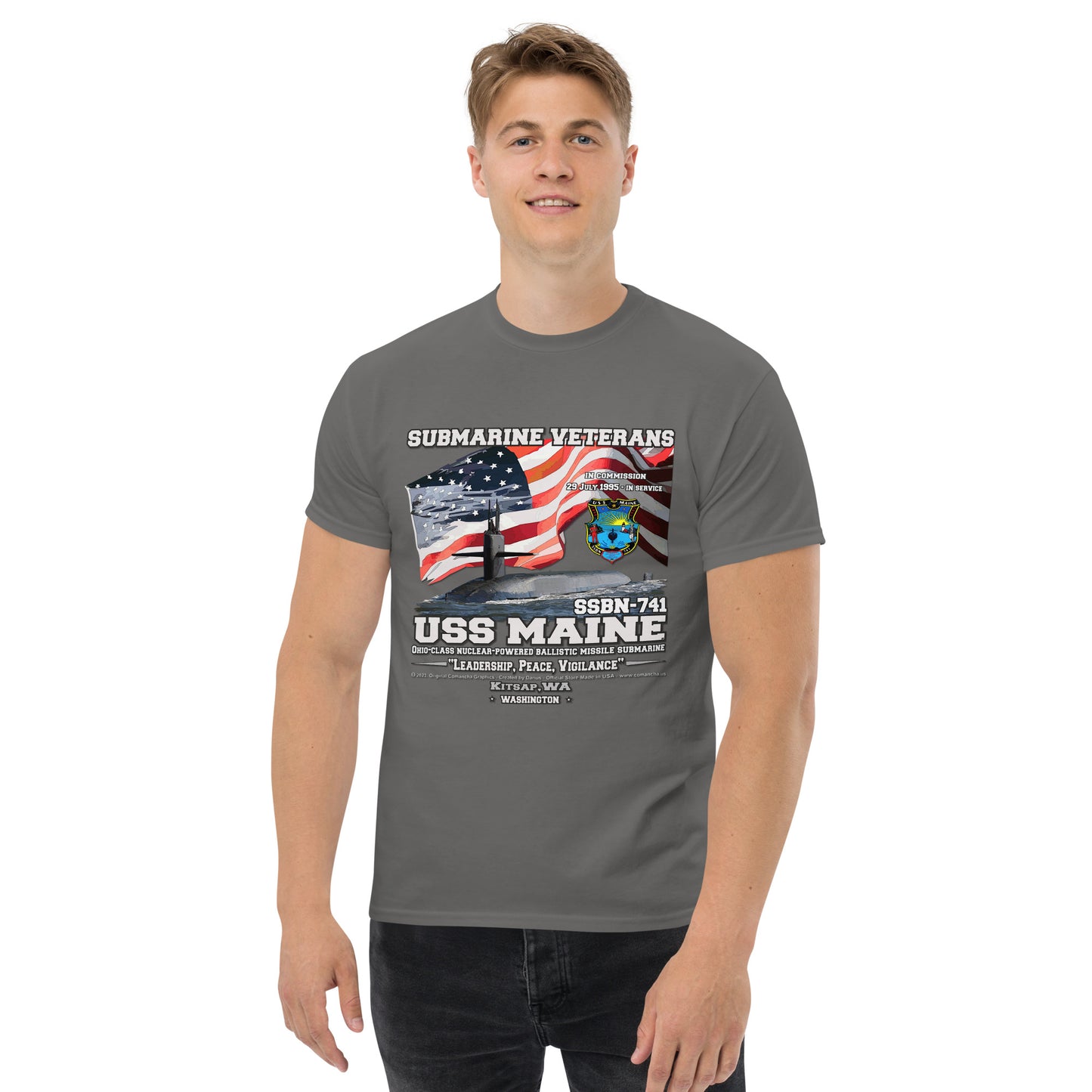 USS MAINE SSBN-741 Submarine T-Shirt