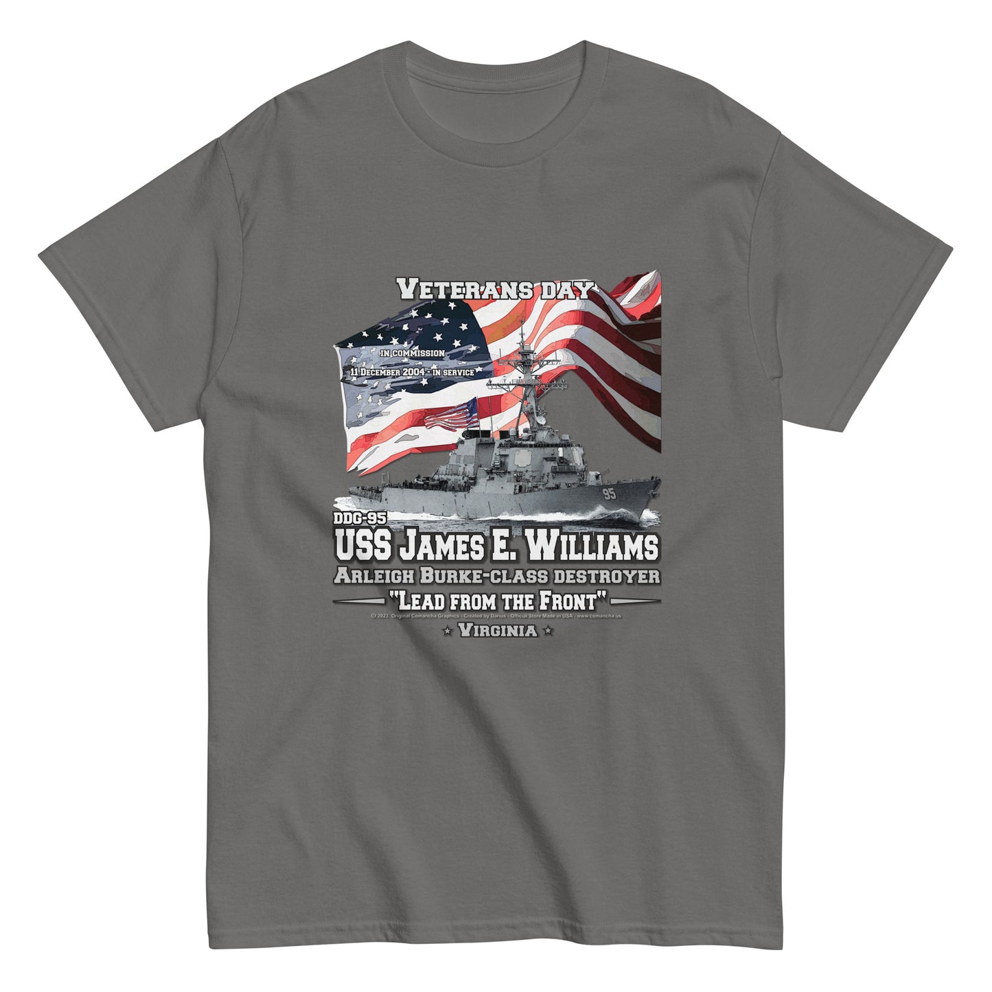 USS JAMES WILLIAMS DDG-95 t-shirt, Destroyer Veterans Classic T-Shirt, Comancha.us Store, USS JAMES WILLIAMS DDG-95 Destroyer Veterans Classic T-Shirt, T-shirts for US Navy fans, T-shirts with American ships, US Navy veterans t-shirt, US NAVY Ships t-shirt, Veterans, Comancha Store,