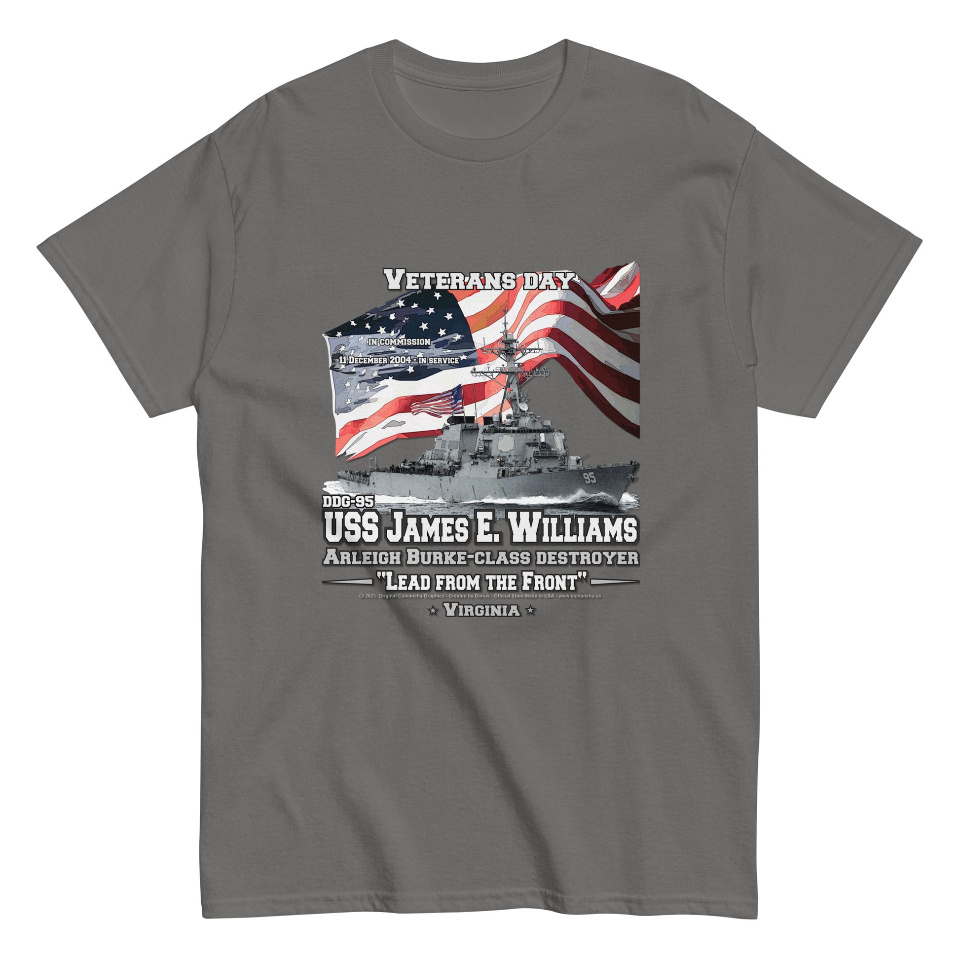 USS JAMES WILLIAMS DDG-95 t-shirt, Destroyer Veterans Classic T-Shirt, Comancha.us Store, USS JAMES WILLIAMS DDG-95 Destroyer Veterans Classic T-Shirt, T-shirts for US Navy fans, T-shirts with American ships, US Navy veterans t-shirt, US NAVY Ships t-shirt, Veterans, Comancha Store,