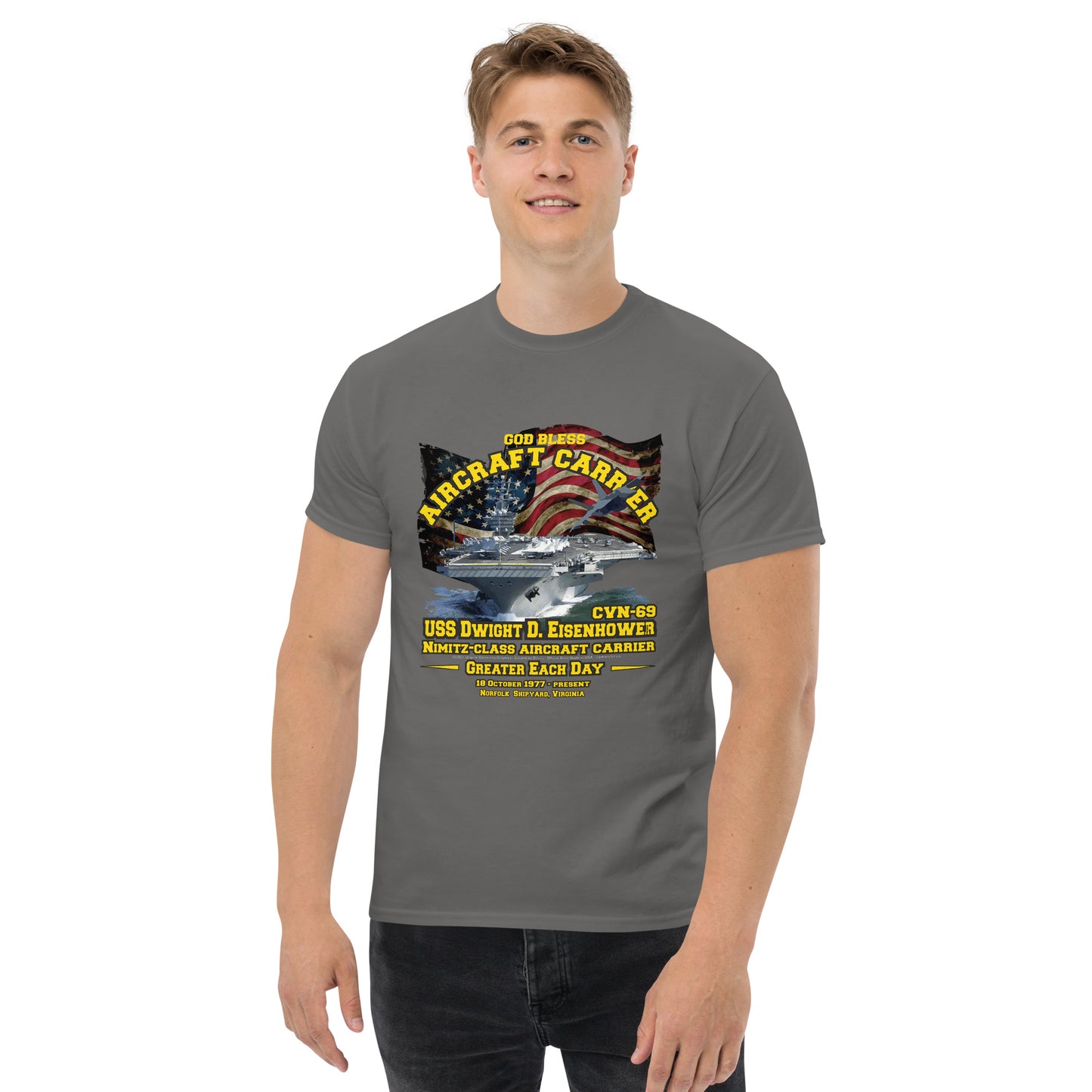 USS DWIGHT EISENHOWER CVN-69 Aircraft Carrier Tee