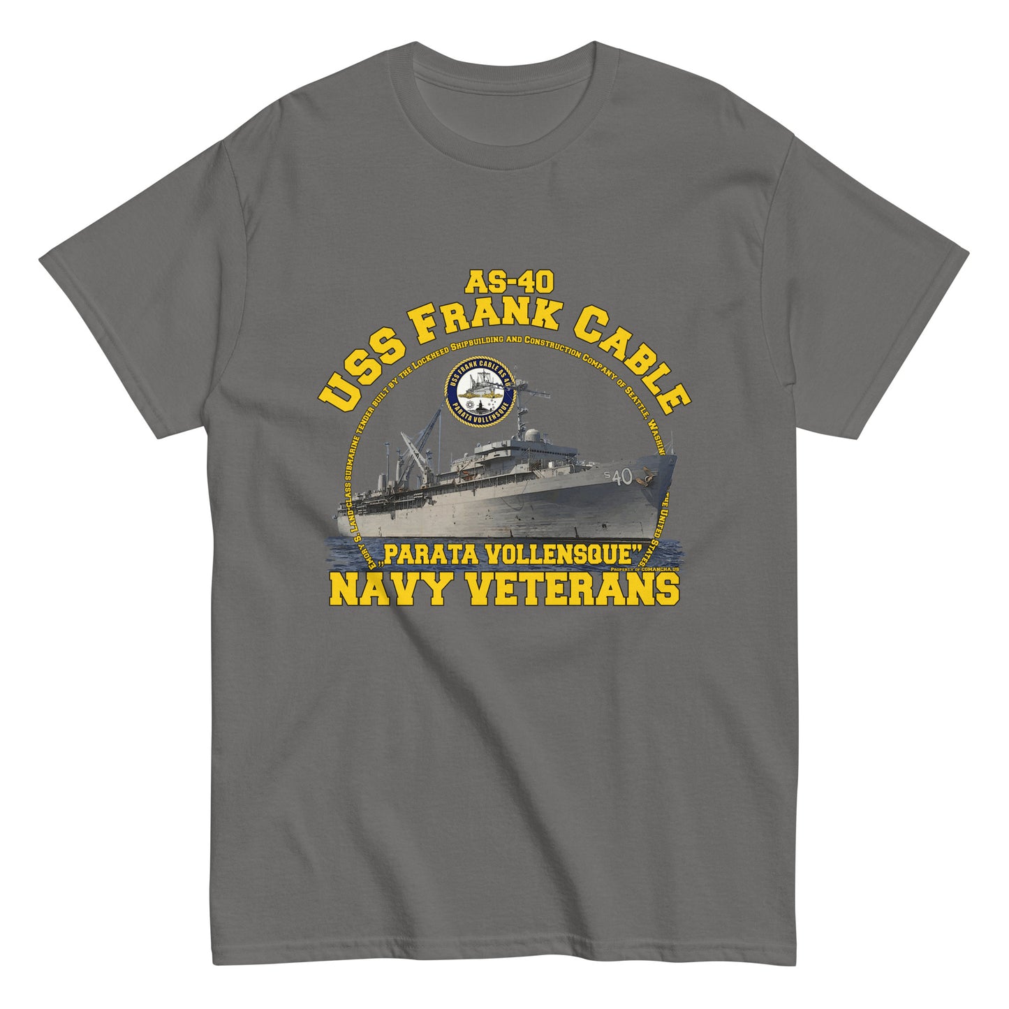 USS FRANK CABLE AS-40 T-shirt, USS FRANK CABLE T-shirt, Comancha graphics,