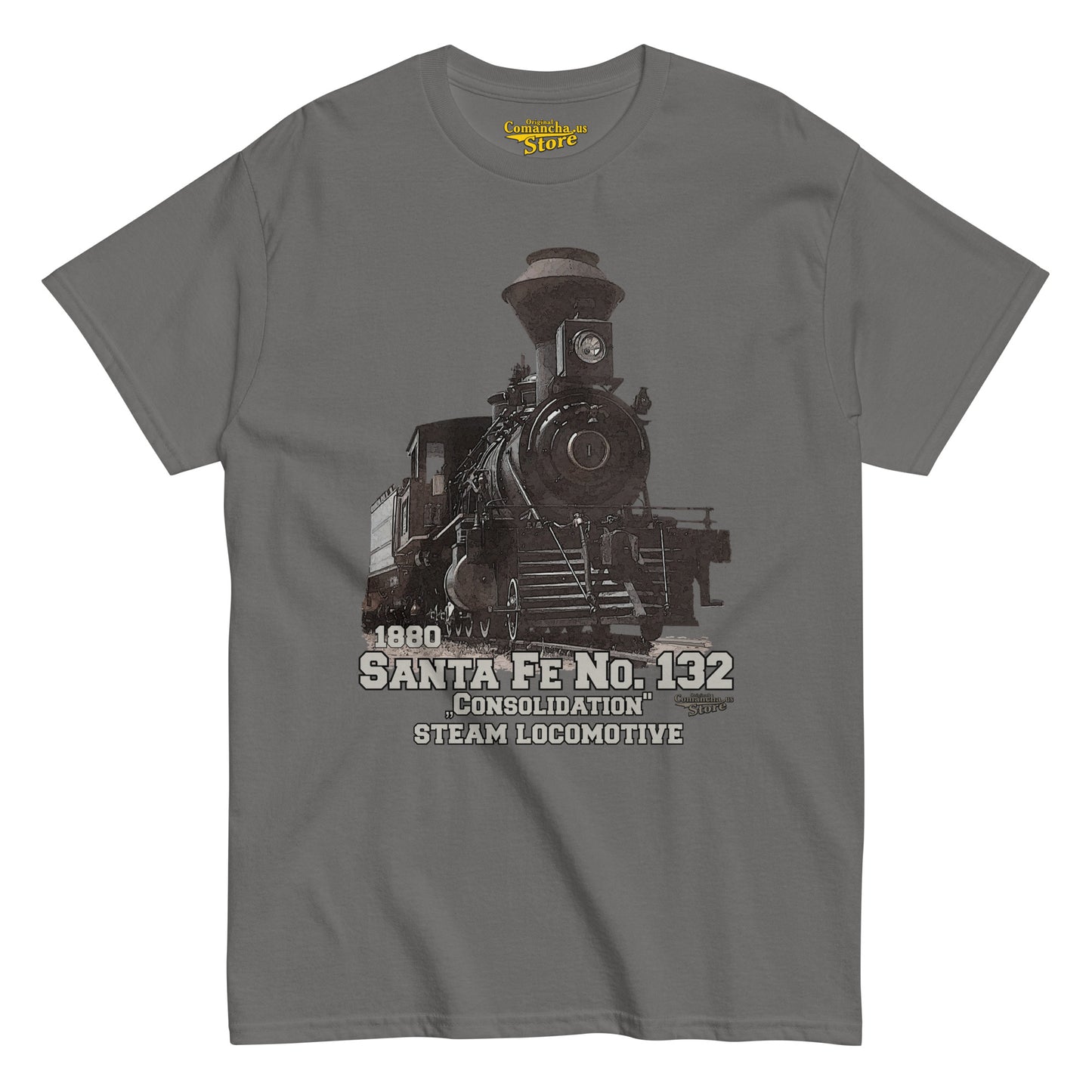 Santa Fe No 132 steam locomotive t-shirt